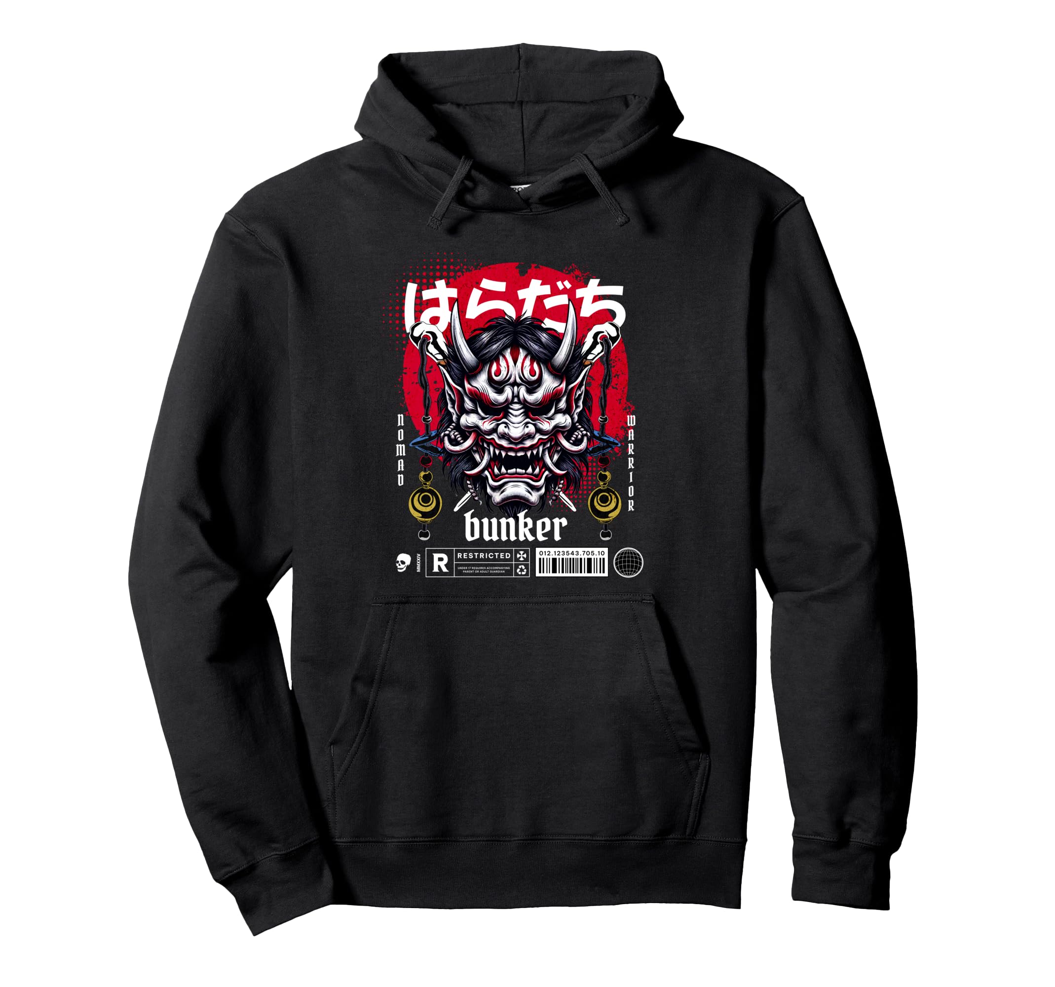 Japanese Aesthetic Vaporwave Urban Oni Hoodie - Trendy Graphic for Adults - T-Shirt, Sweatshirt, Hoodie