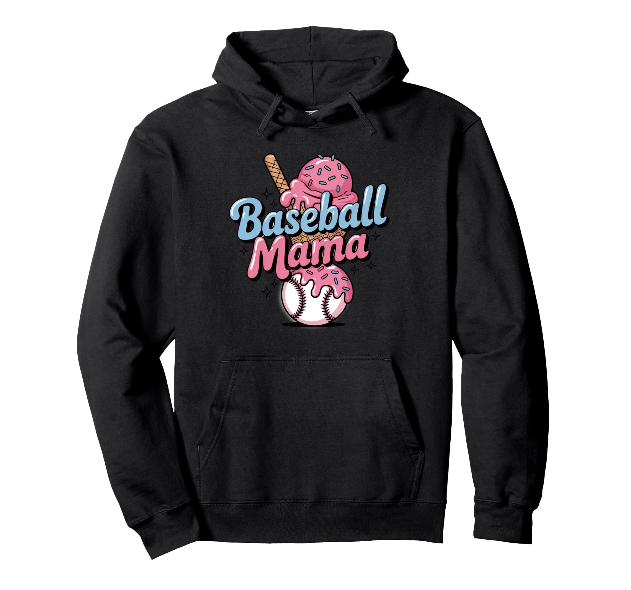 Ice Cream Drip American Baseball Mom Hoodie - Novelty Apparel Men Women - T-Shirt, Sweatshirt, Hoodie
