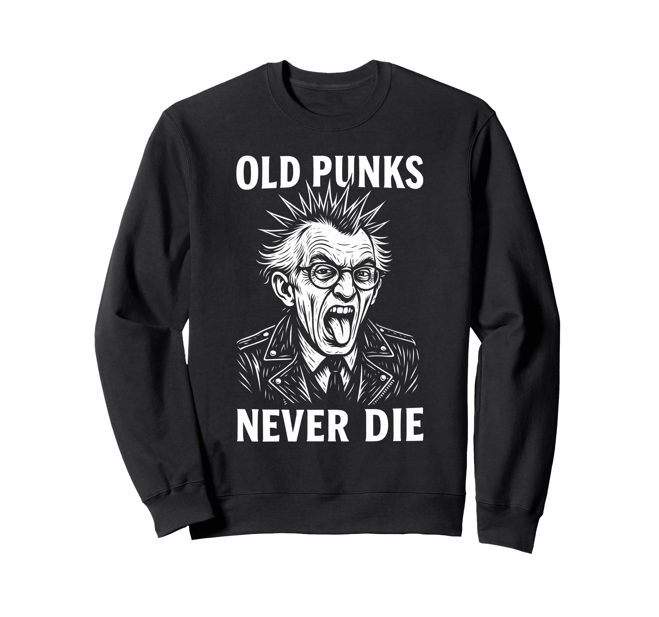 Old Punks Never Die 90S Grunge Sweatshirt - Unique Graphic for Adults - T-Shirt, Sweatshirt, Hoodie