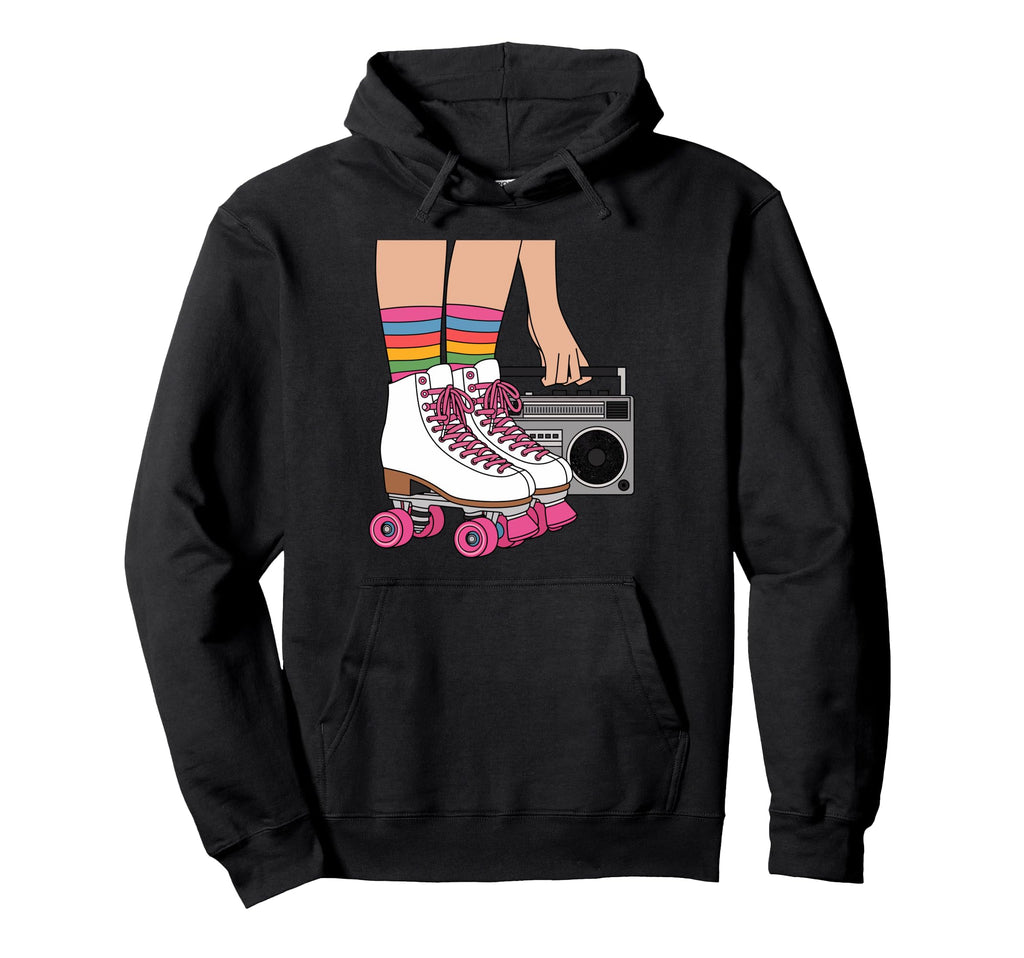 Funny Boombox And Roller Skate Hoodie - Casual Everyday Wear for Adults - T-Shirt, Sweatshirt, Hoodie