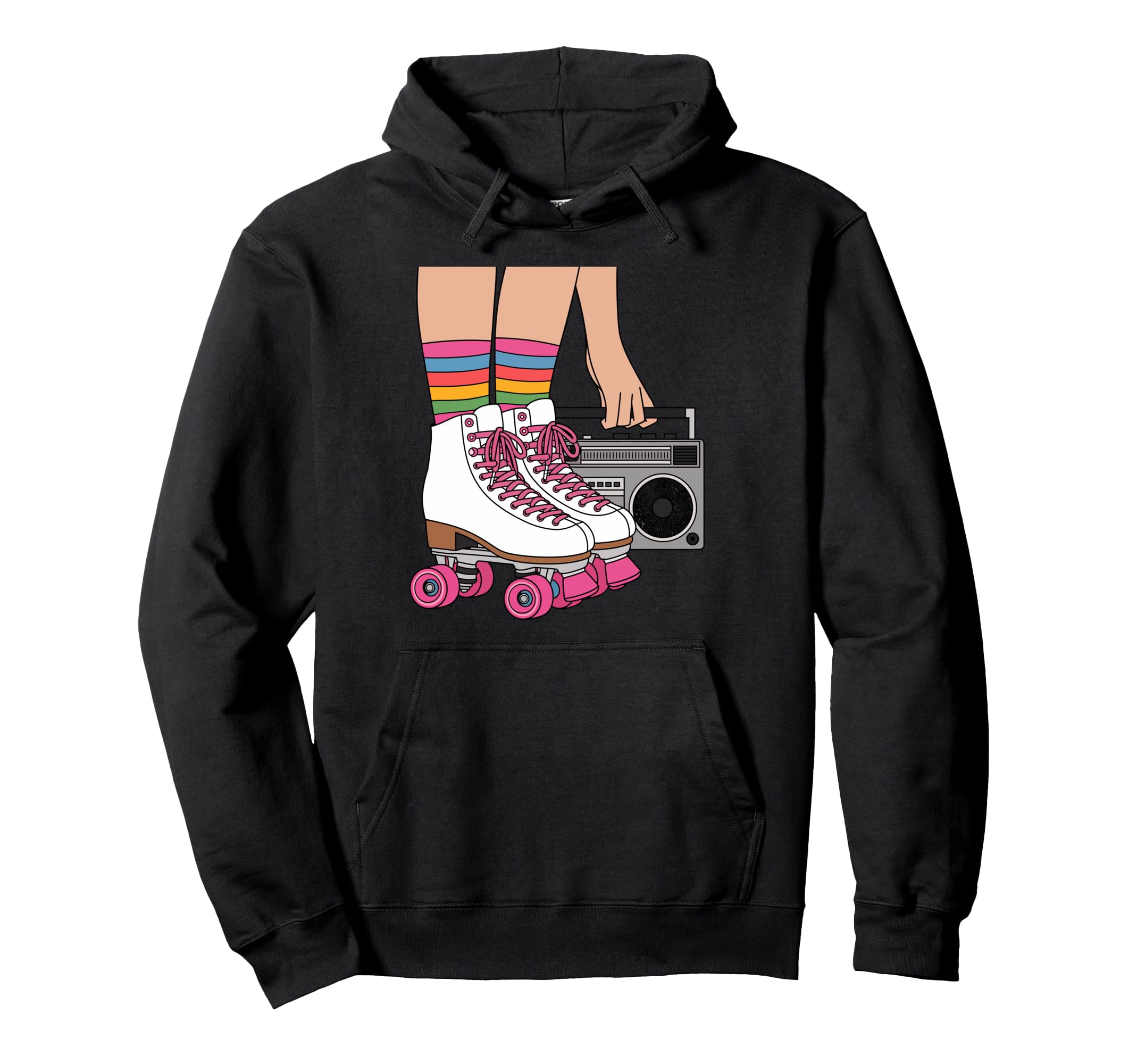 Funny Boombox And Roller Skate Hoodie - Casual Everyday Wear for Adults - T-Shirt, Sweatshirt, Hoodie