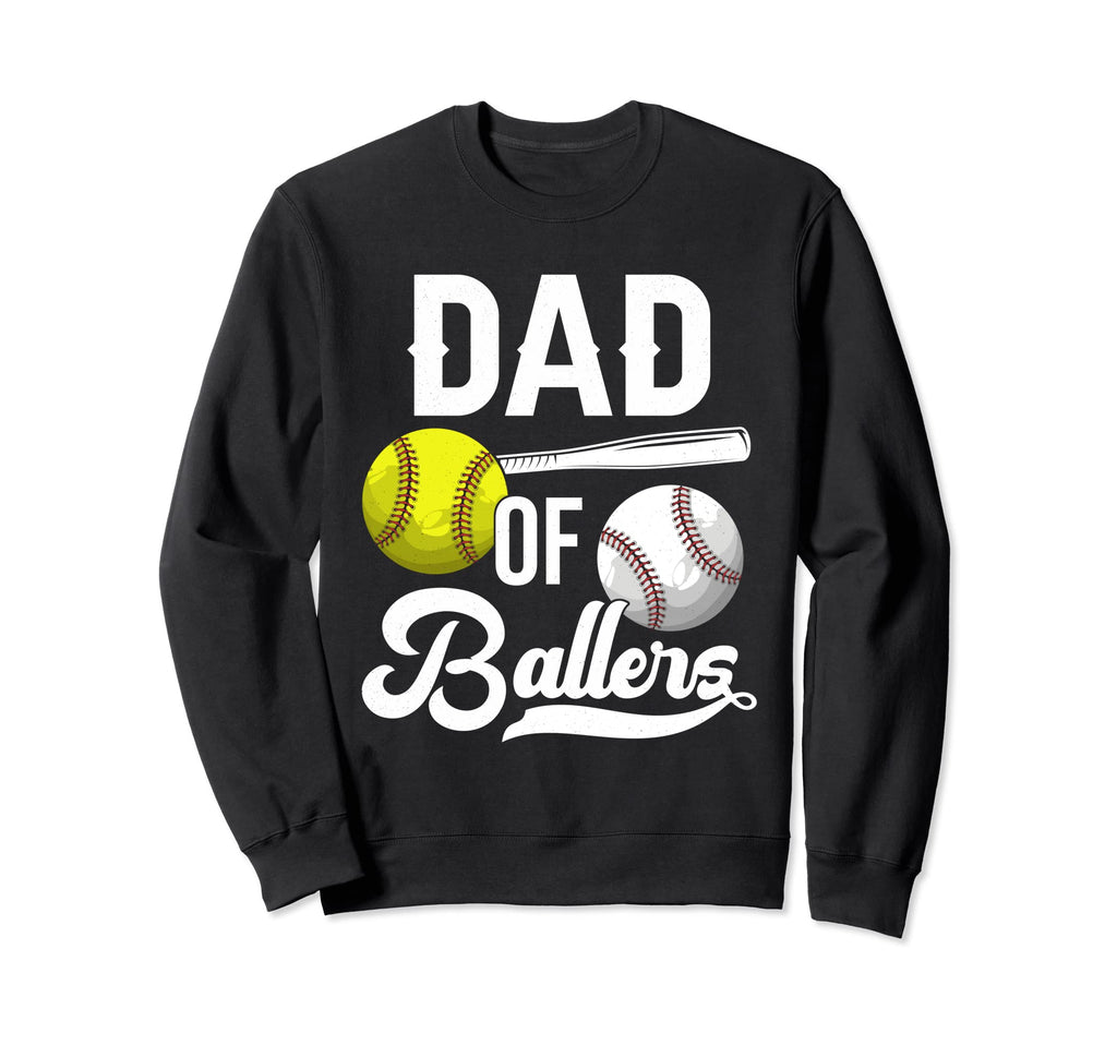 Dad Ballers Fathers Day Baseball Sweatshirt - Novelty Apparel for Adults - T-Shirt, Sweatshirt, Hoodie