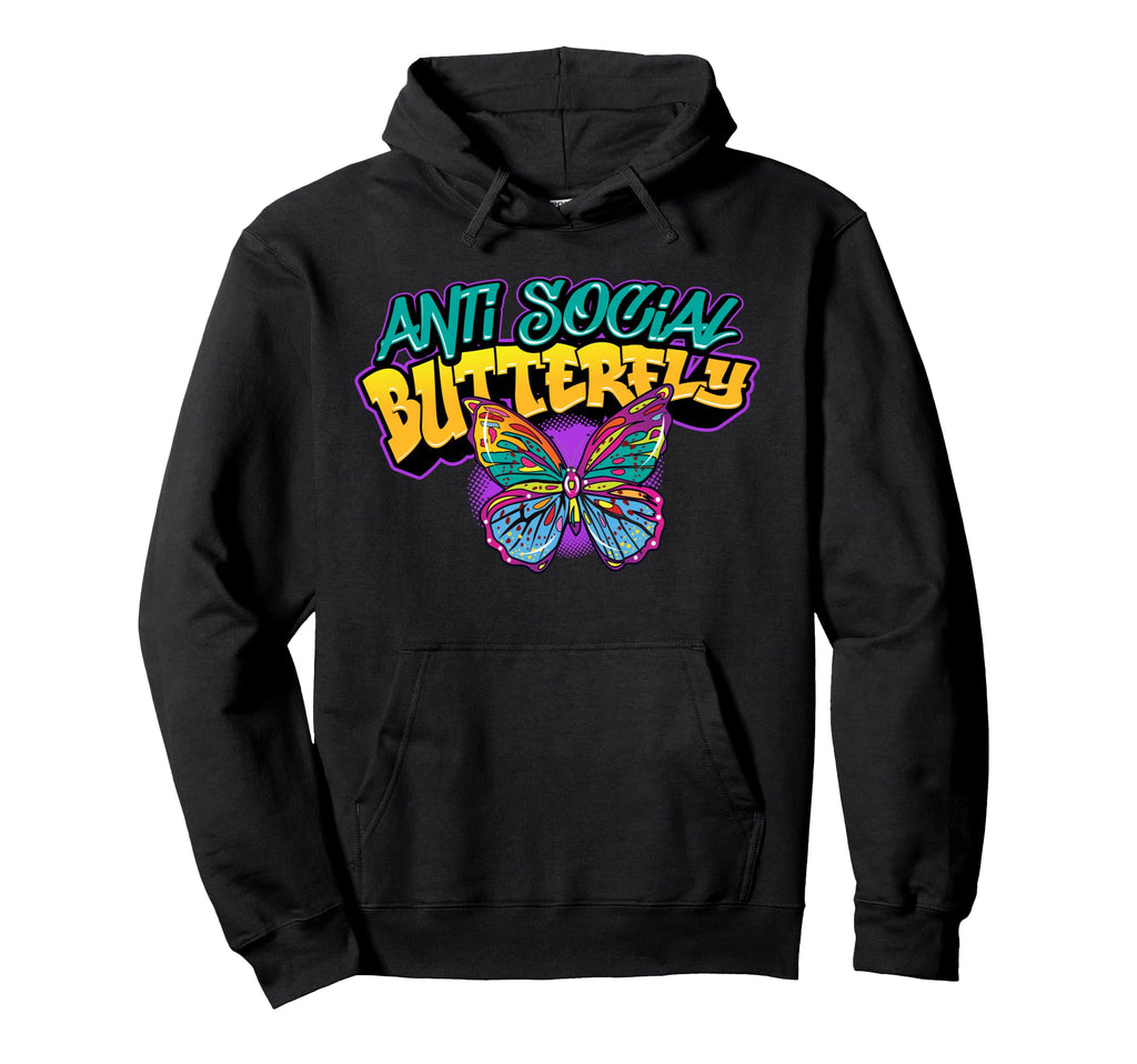 Graffiti Art Colorful Antisocial Hoodie - Streetwear Style Unisex - T-Shirt, Sweatshirt, Hoodie