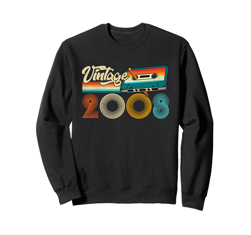 2008 Made 2008 Cassette Tape Sweatshirt - Aesthetic Graphic for Adults - T-Shirt, Sweatshirt, Hoodie