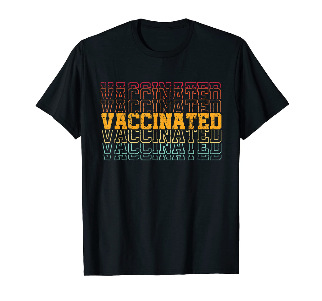 Vaccinated 2021 Rainbow T-Shirt - Graphic Print Unisex - T-Shirt, Sweatshirt, Hoodie