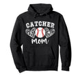 Baseball Catcher Mom Hearts Mom Baseball Hoodie - Unique Graphic Unisex - T-Shirt, Sweatshirt, Hoodie