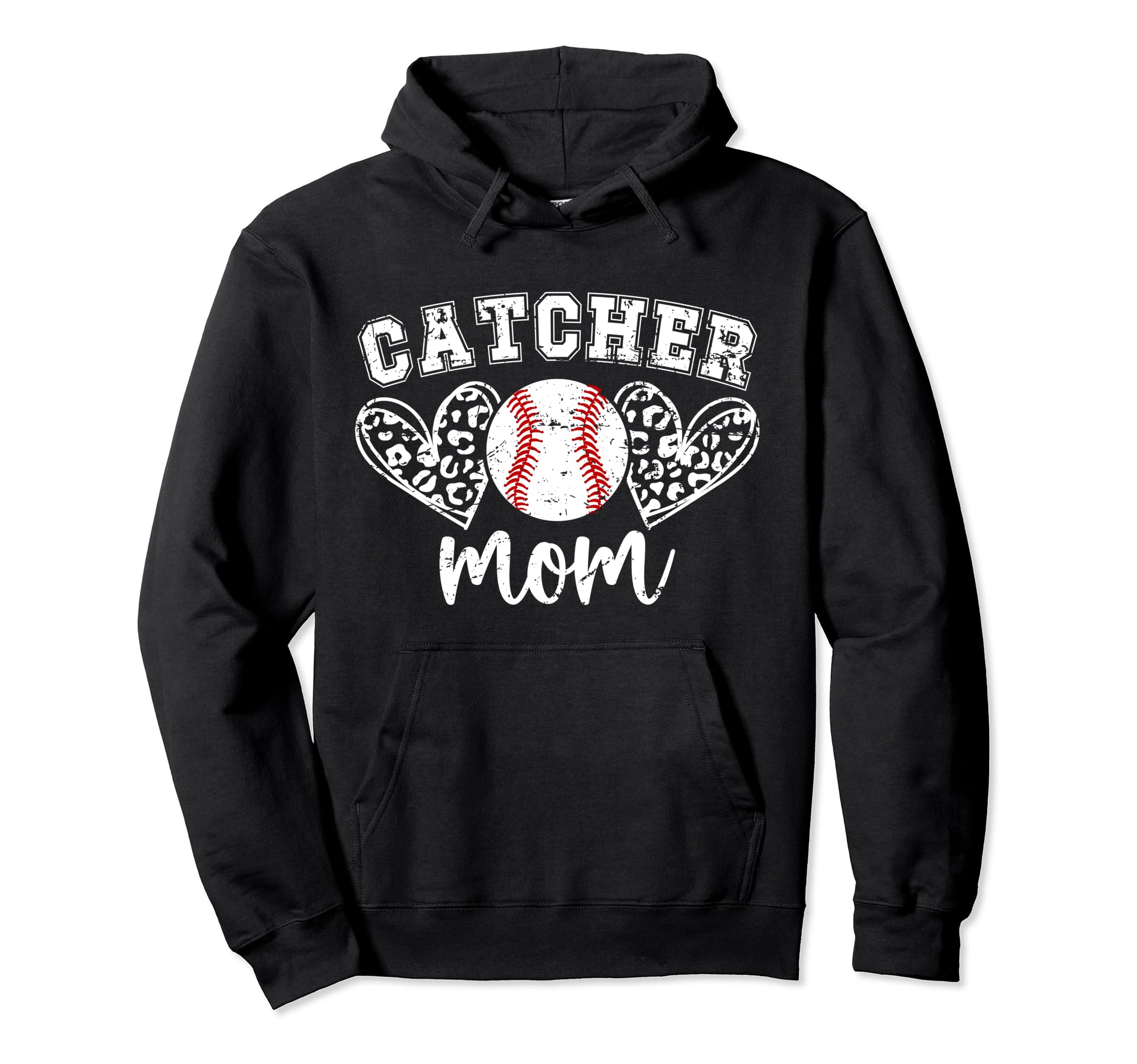Baseball Catcher Mom Hearts Mom Baseball Hoodie - Unique Graphic Unisex - T-Shirt, Sweatshirt, Hoodie