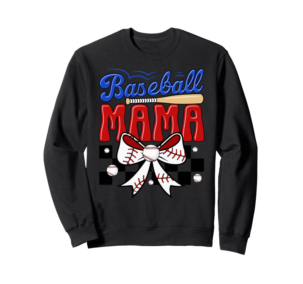 Baseball Mama Bat Bow Ball Gift T-Shirt - Fun Novelty Design Men Women - T-Shirt, Sweatshirt, Hoodie