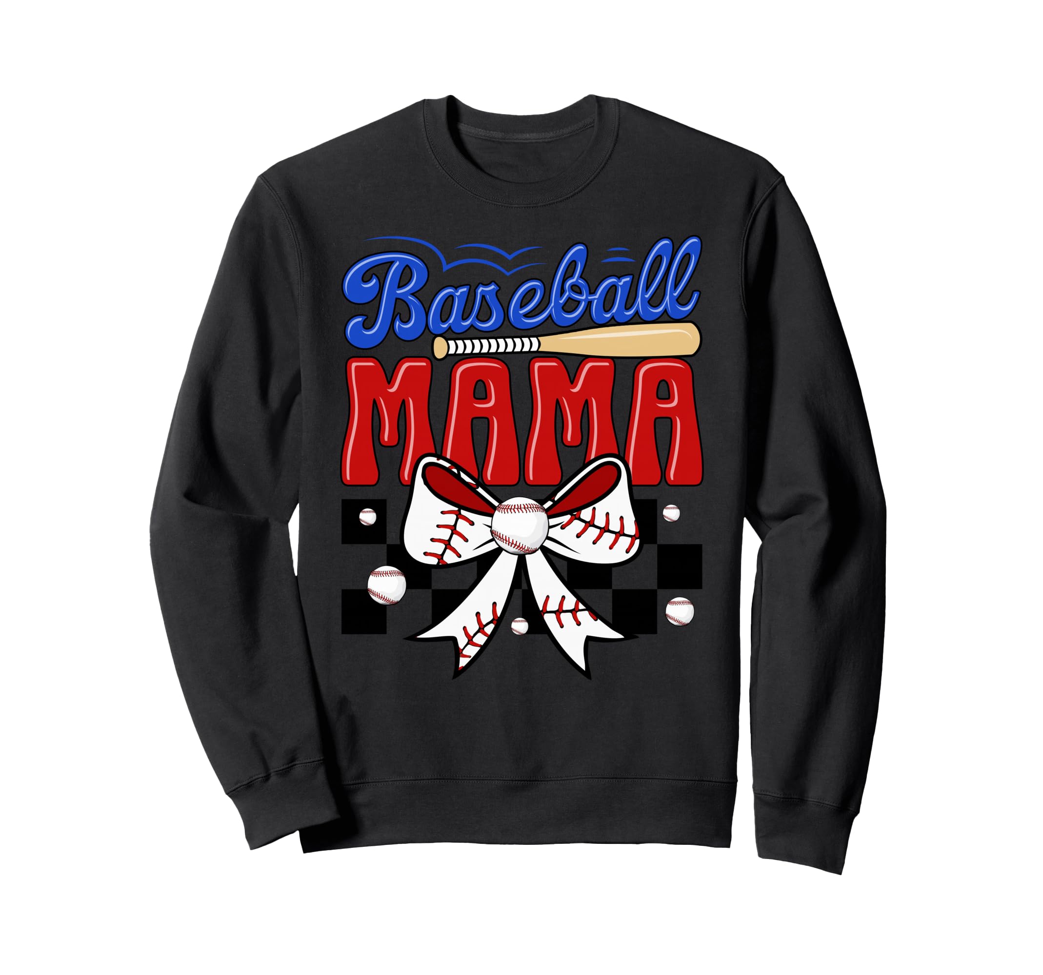 Baseball Mama Bat Bow Ball Gift T-Shirt - Fun Novelty Design Men Women - T-Shirt, Sweatshirt, Hoodie