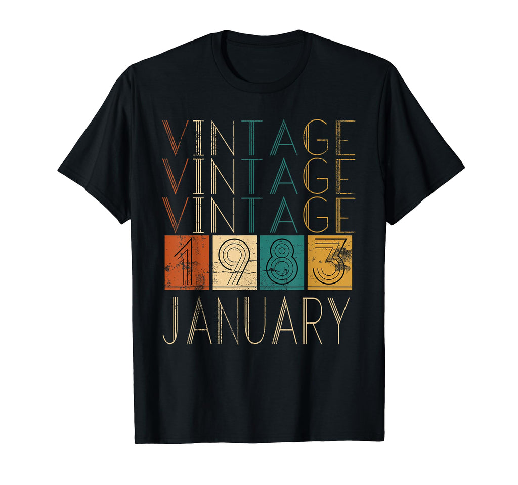 Distressed January 1983 Tshirts T-Shirt - Streetwear Style for Adults - T-Shirt, Sweatshirt, Hoodie