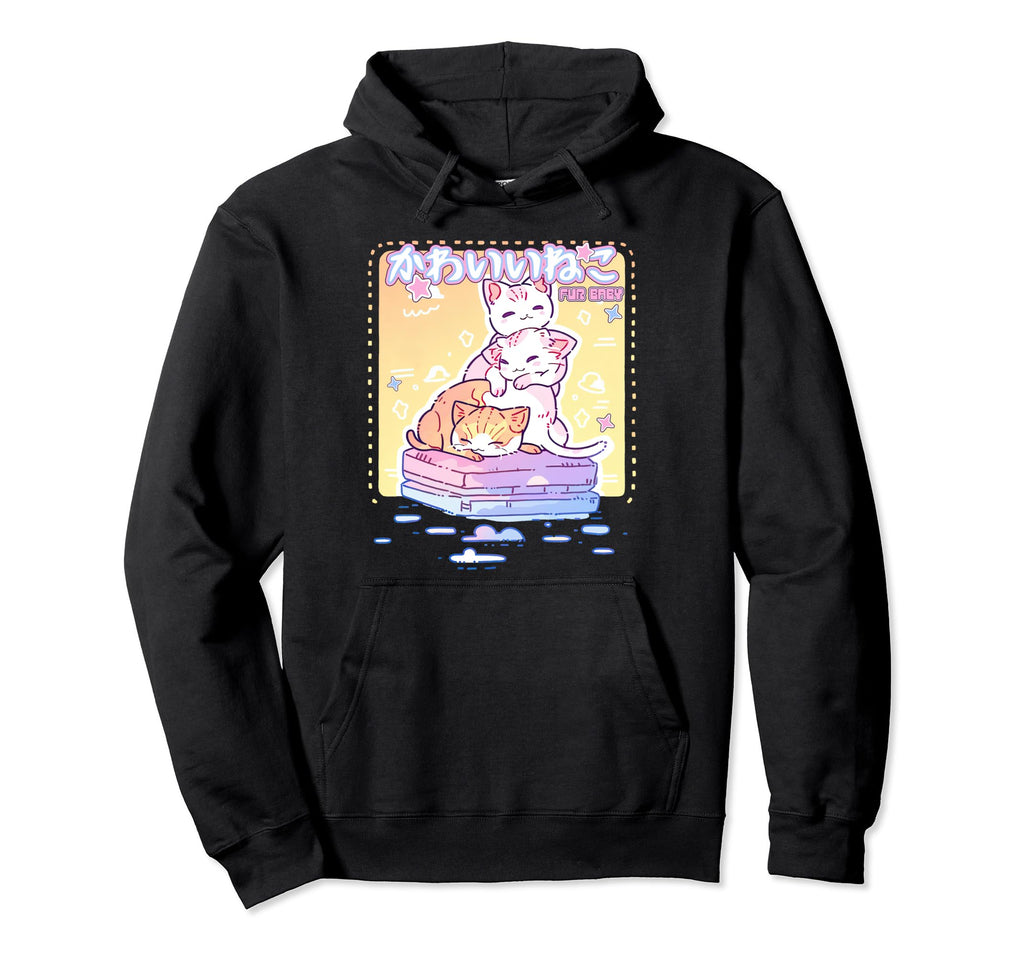 Cats Y2K Anime 90S Kawaii Aesthetic Hoodie - Minimalist Print for Adults - T-Shirt, Sweatshirt, Hoodie
