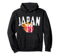 Japan Basketball Fire Distressed Hoodie - Fun Novelty Design for Adults - T-Shirt, Sweatshirt, Hoodie