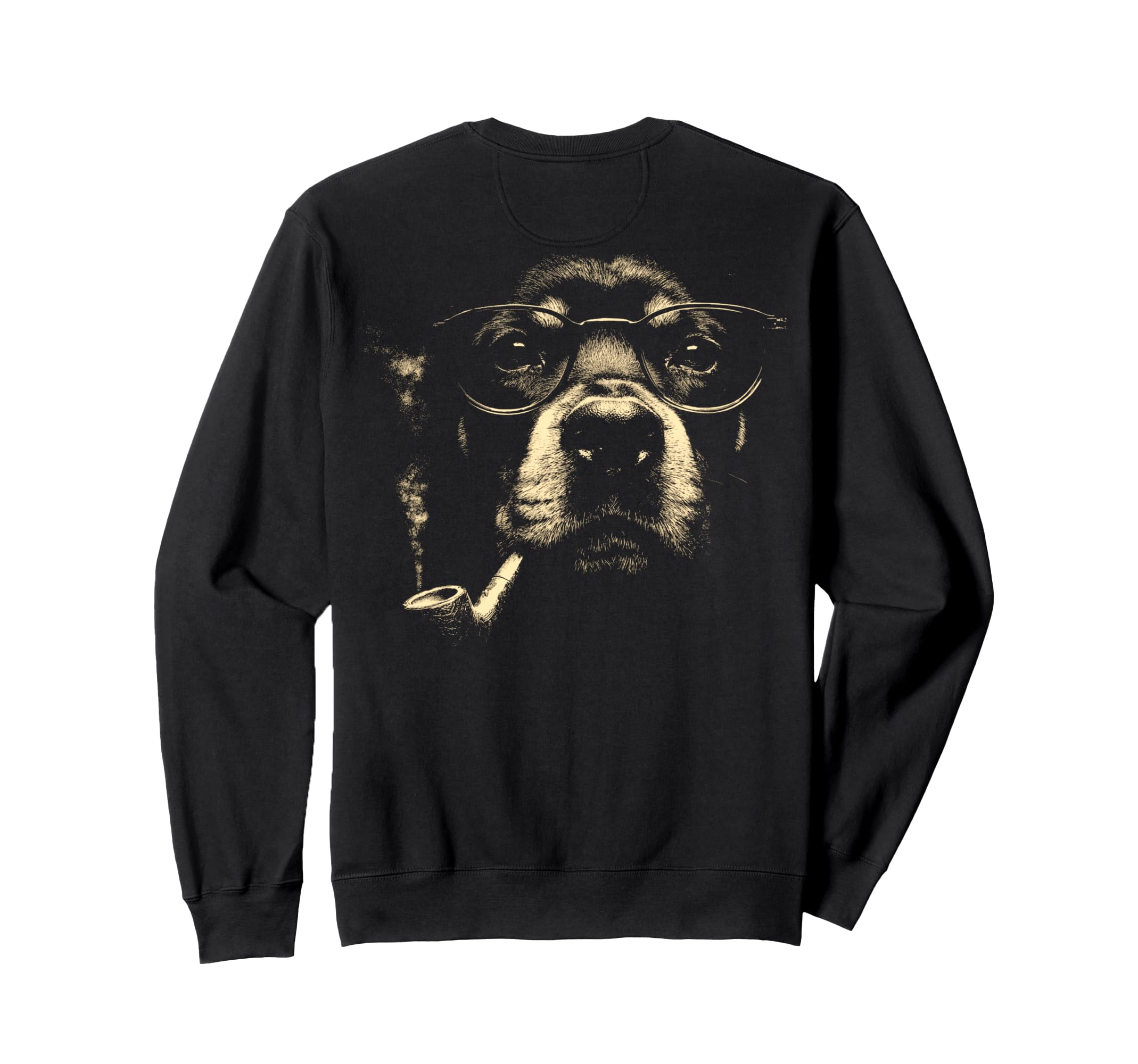 Rottweiler Glasses Smoking Pipe Meme Sweatshirt - Unique Graphic Men Women - T-Shirt, Sweatshirt, Hoodie