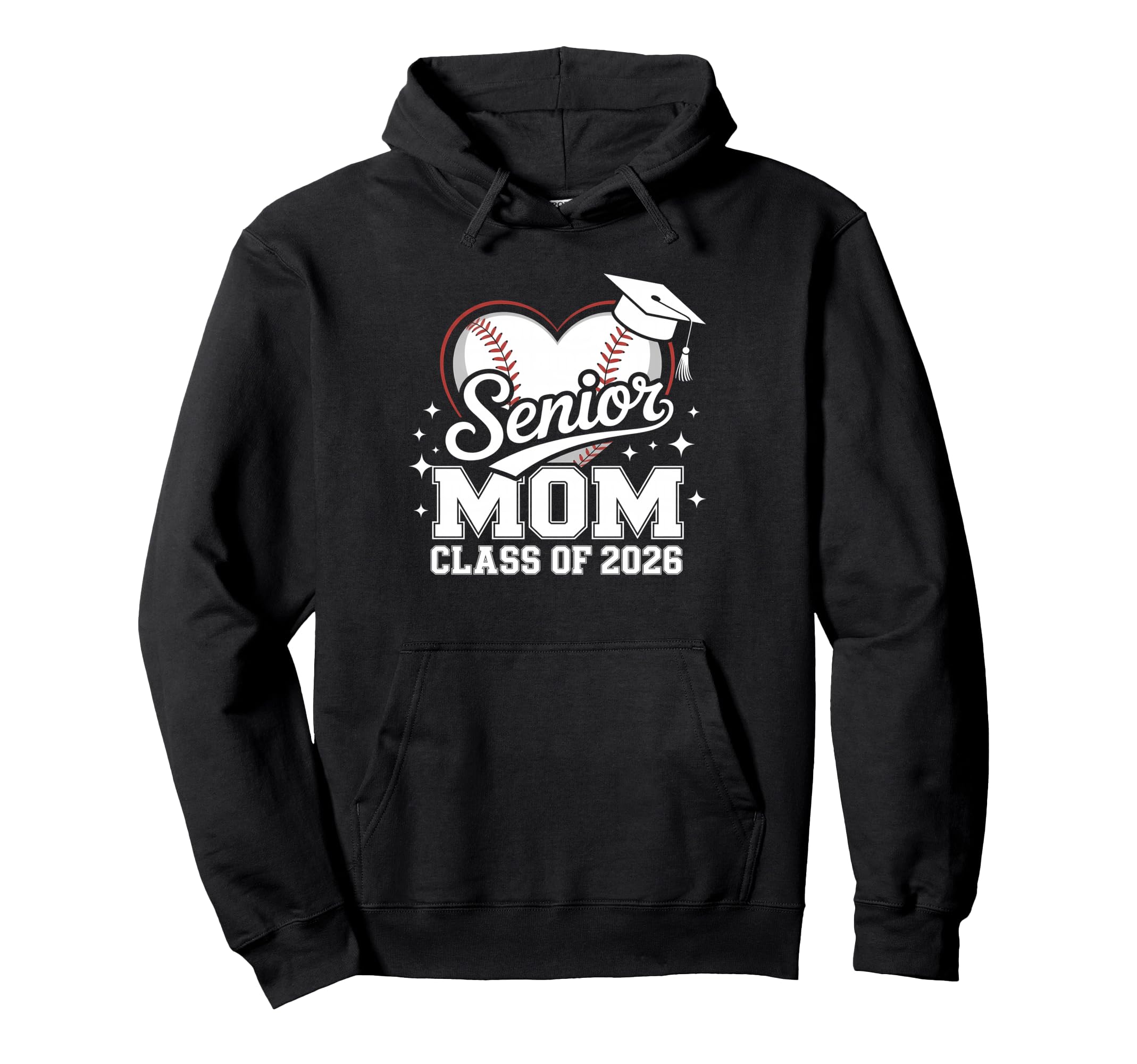 Senior Mom Class 2026 Baseball Heart Hoodie - Trendy Graphic Men Women - T-Shirt, Sweatshirt, Hoodie