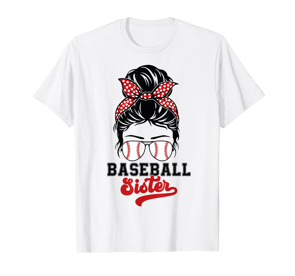 Baseball Sister Leopard Messy Bun T-Shirt - Casual Everyday Wear Unisex - T-Shirt, Sweatshirt, Hoodie