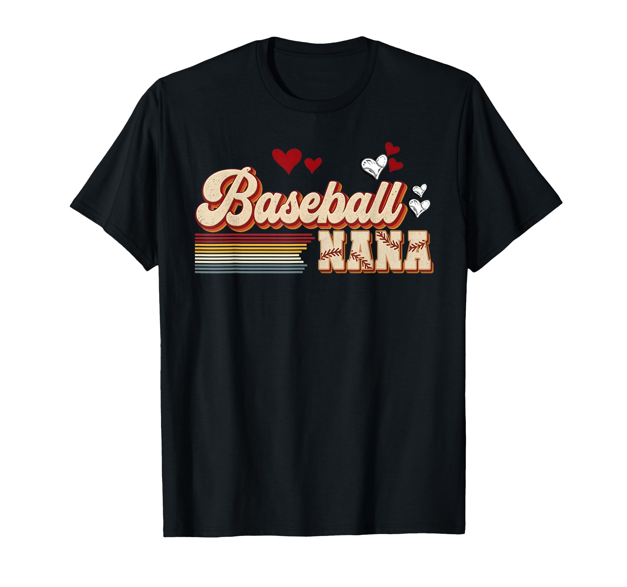 Baseball Nana Heart Grandma Gigi Love T-Shirt - Minimalist Print Men Women - T-Shirt, Sweatshirt, Hoodie
