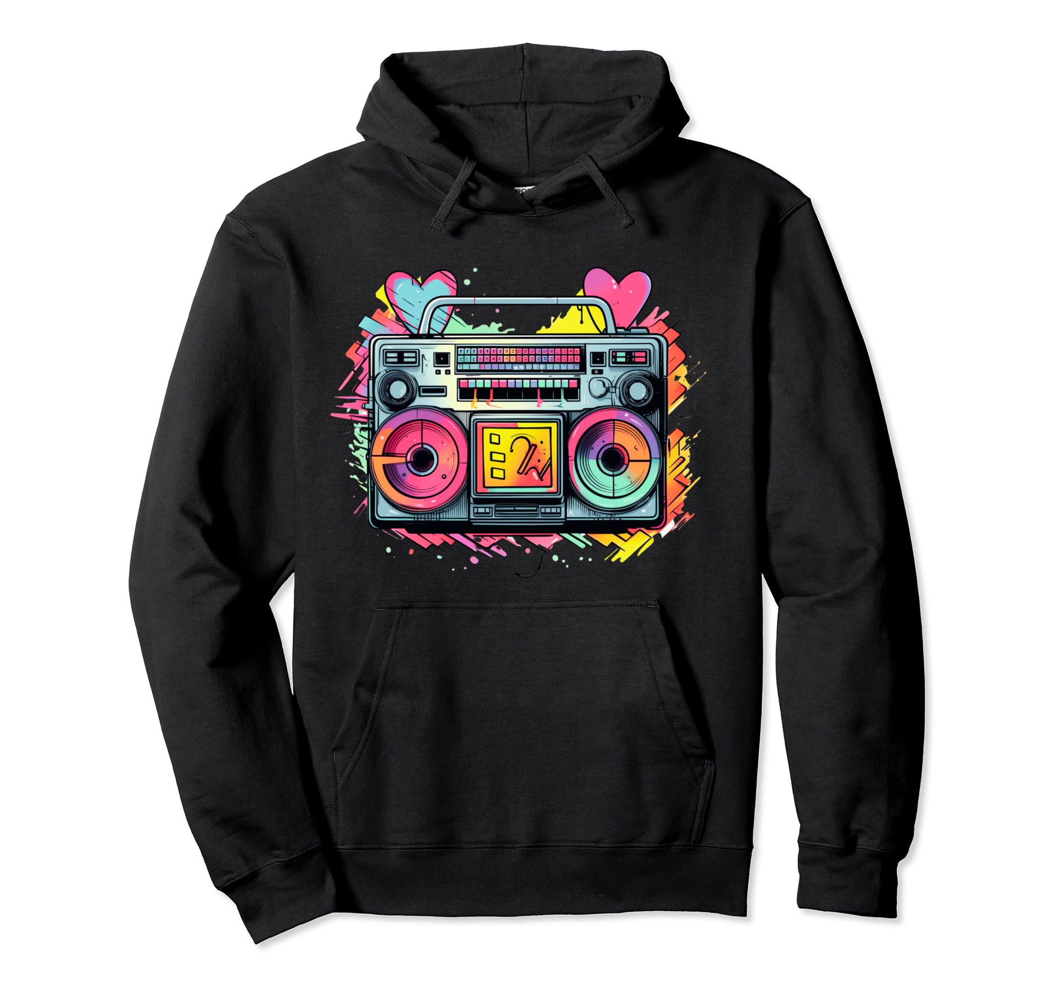 80S Boombox Cassette Mixtape Hoodie - Casual Everyday Wear Men Women - T-Shirt, Sweatshirt, Hoodie