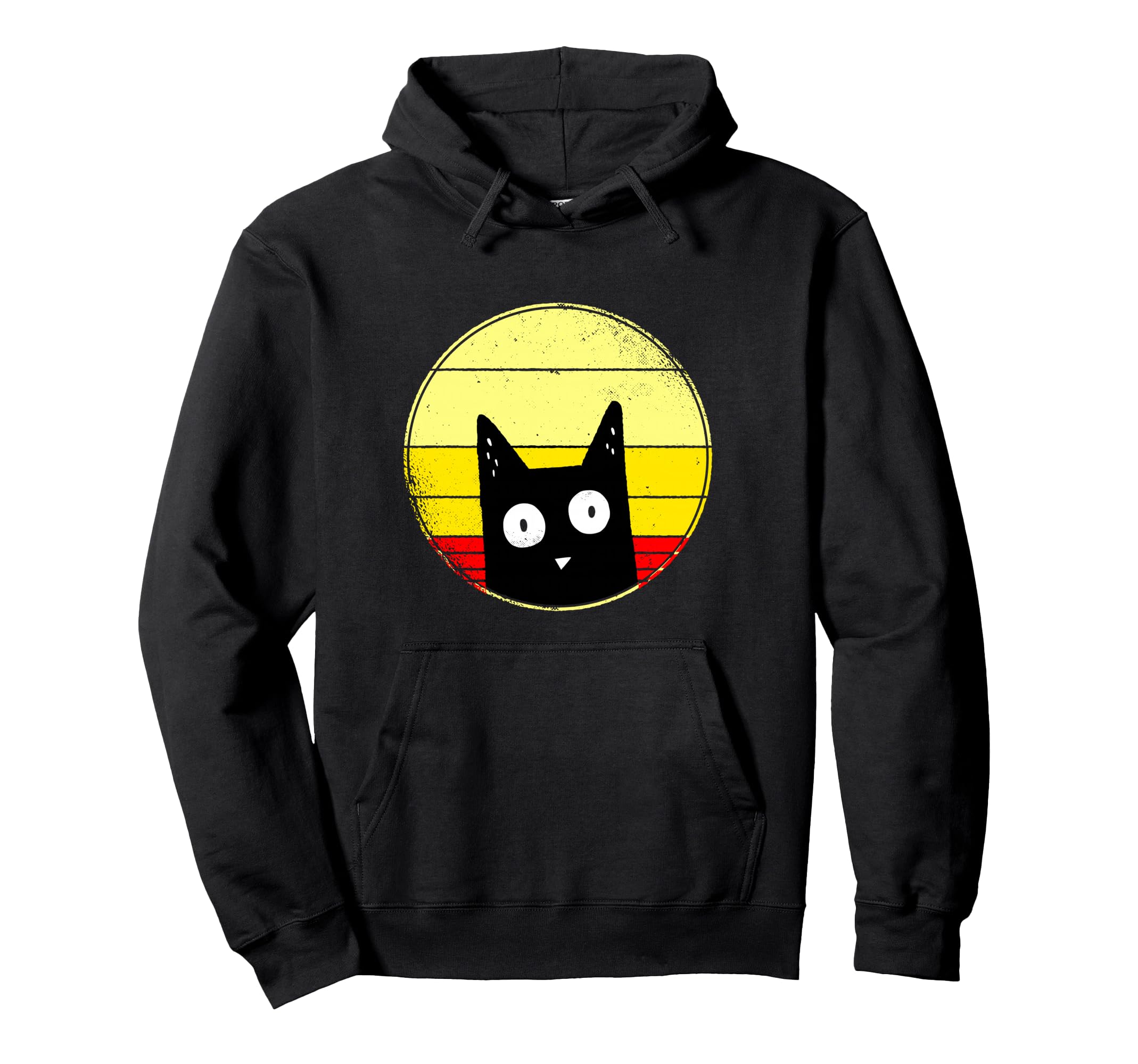 Peek Boo Kitten Crazy Cat Sunset Distressed Hoodie - Unique Graphic Unisex - T-Shirt, Sweatshirt, Hoodie
