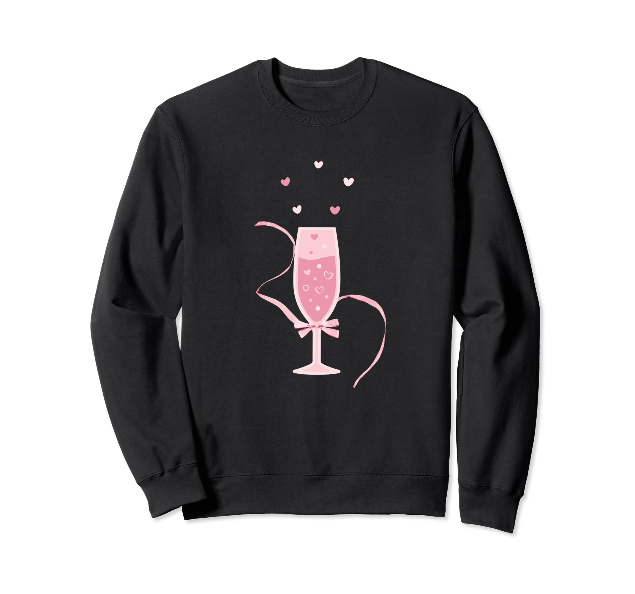 Coquette Bows Champagne Glass Sweatshirt - Novelty Apparel Men Women - T-Shirt, Sweatshirt, Hoodie