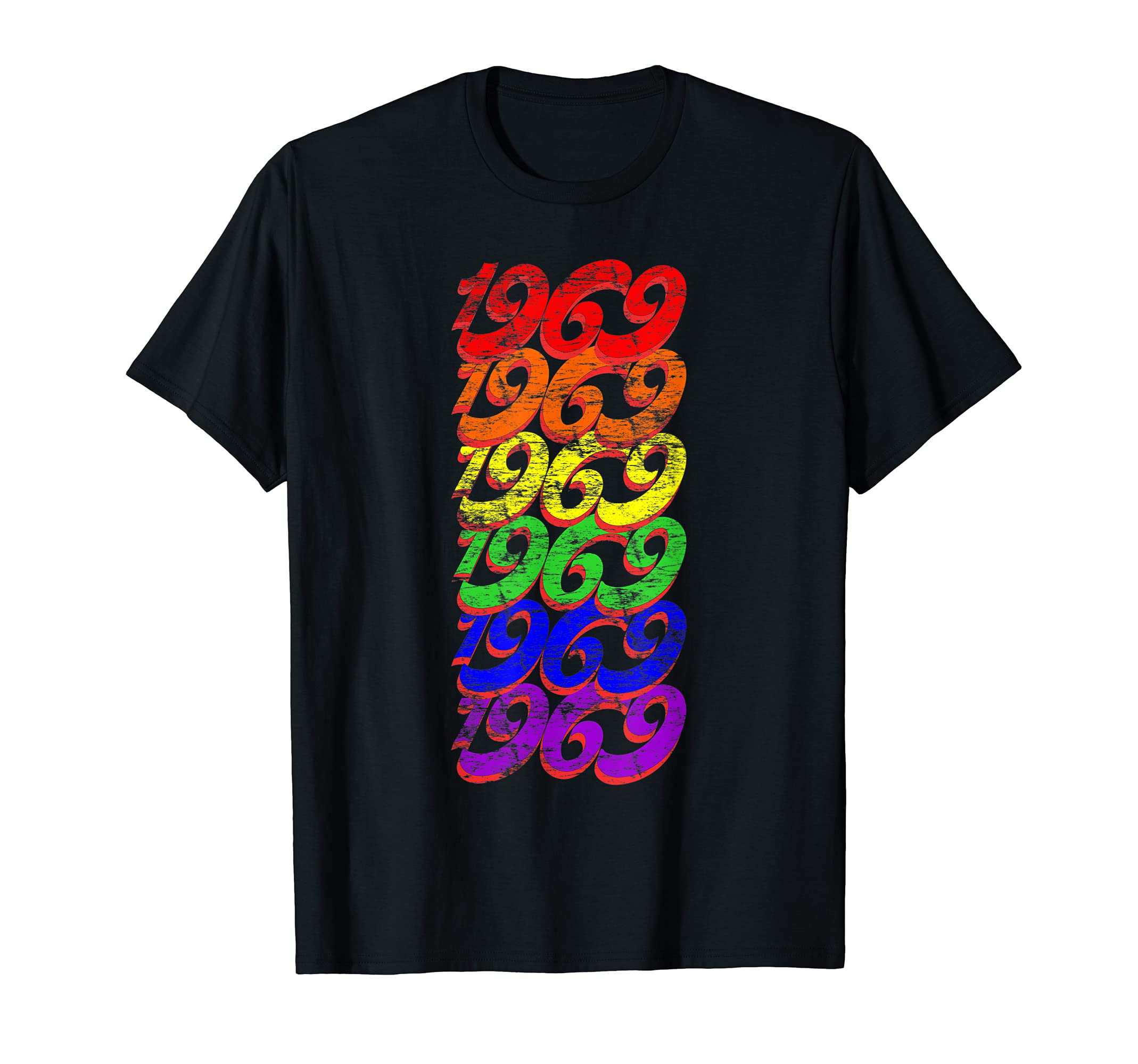 1969 Birthday Lgbt Pride Distressed T-Shirt - Novelty Apparel Men Women - T-Shirt, Sweatshirt, Hoodie