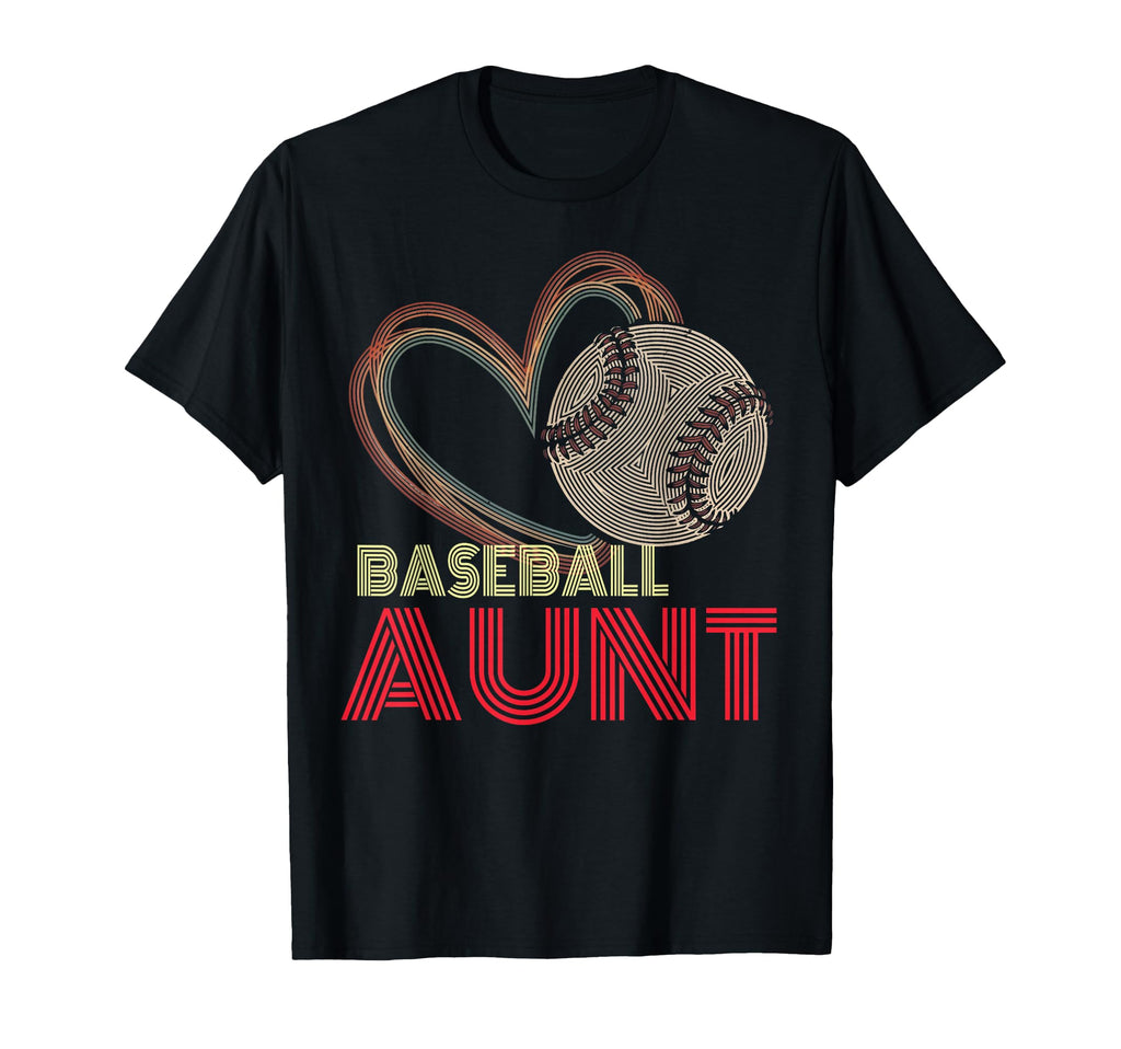 Baseball Aunt Heart Ball Auntie Family T-Shirt - Aesthetic Graphic Unisex - T-Shirt, Sweatshirt, Hoodie