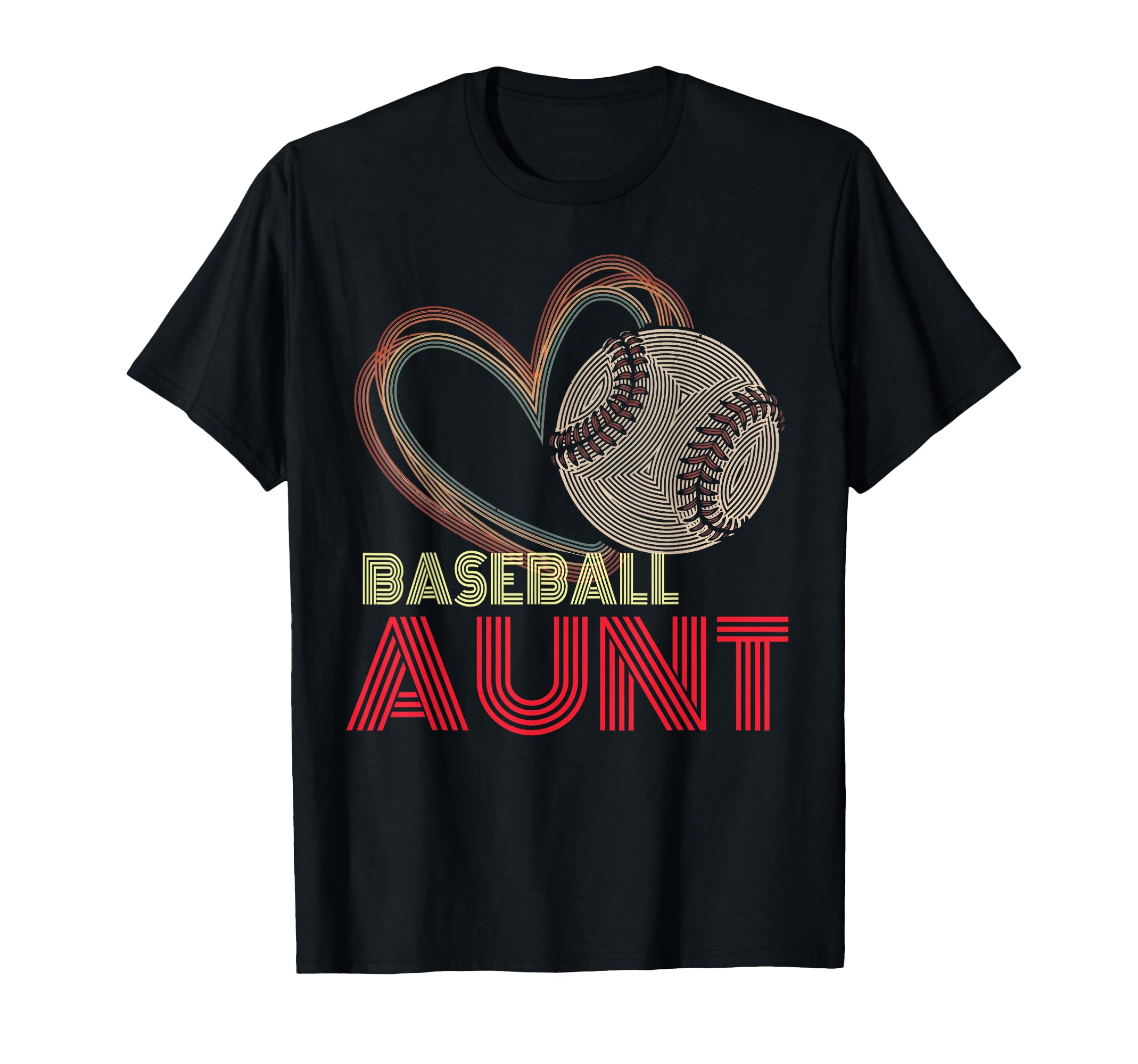 Baseball Aunt Heart Ball Auntie Family T-Shirt - Aesthetic Graphic Unisex - T-Shirt, Sweatshirt, Hoodie