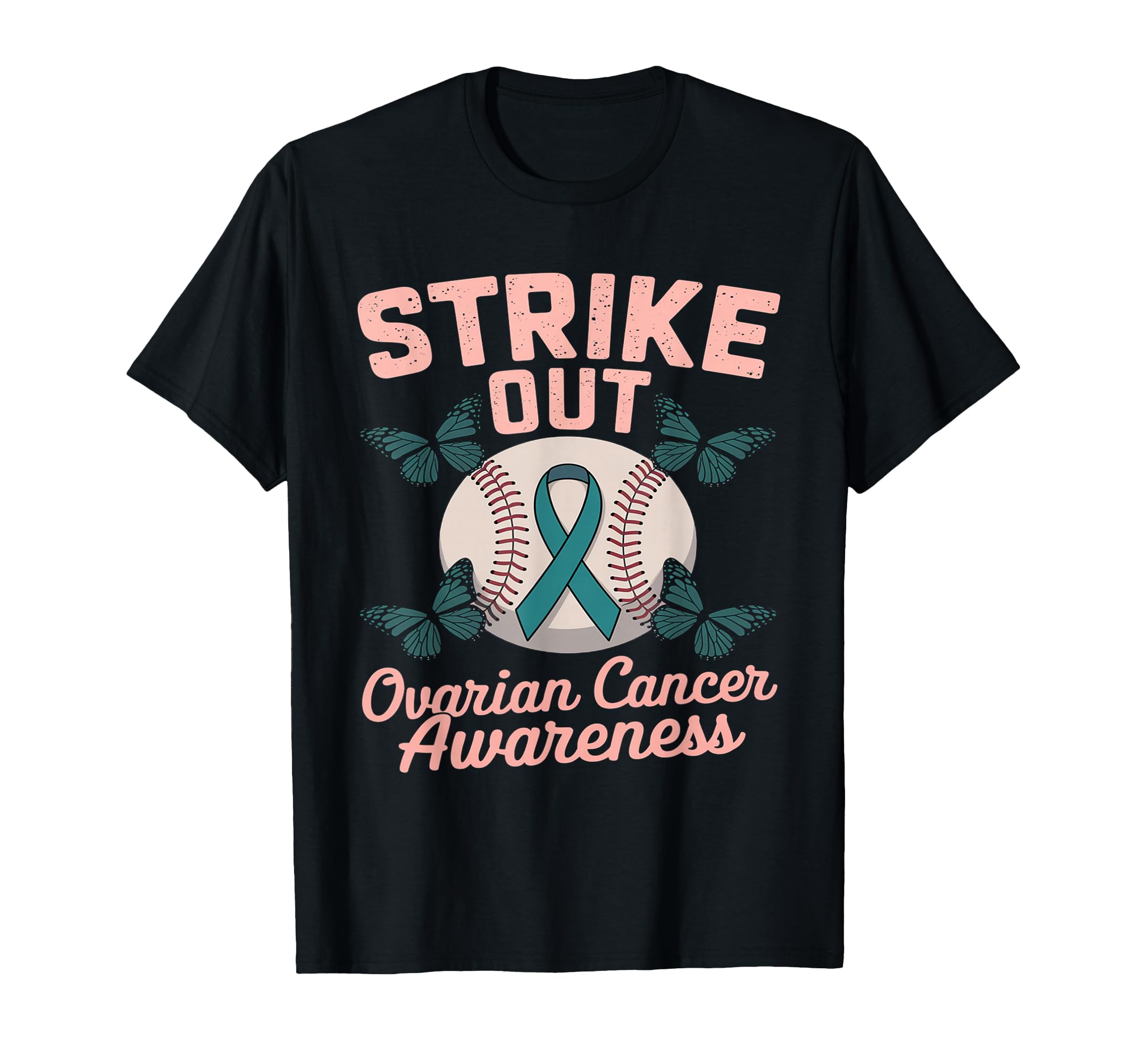 Ovarian Cancer Awareness Teal Coquette T-Shirt - Graphic Print Unisex - T-Shirt, Sweatshirt, Hoodie