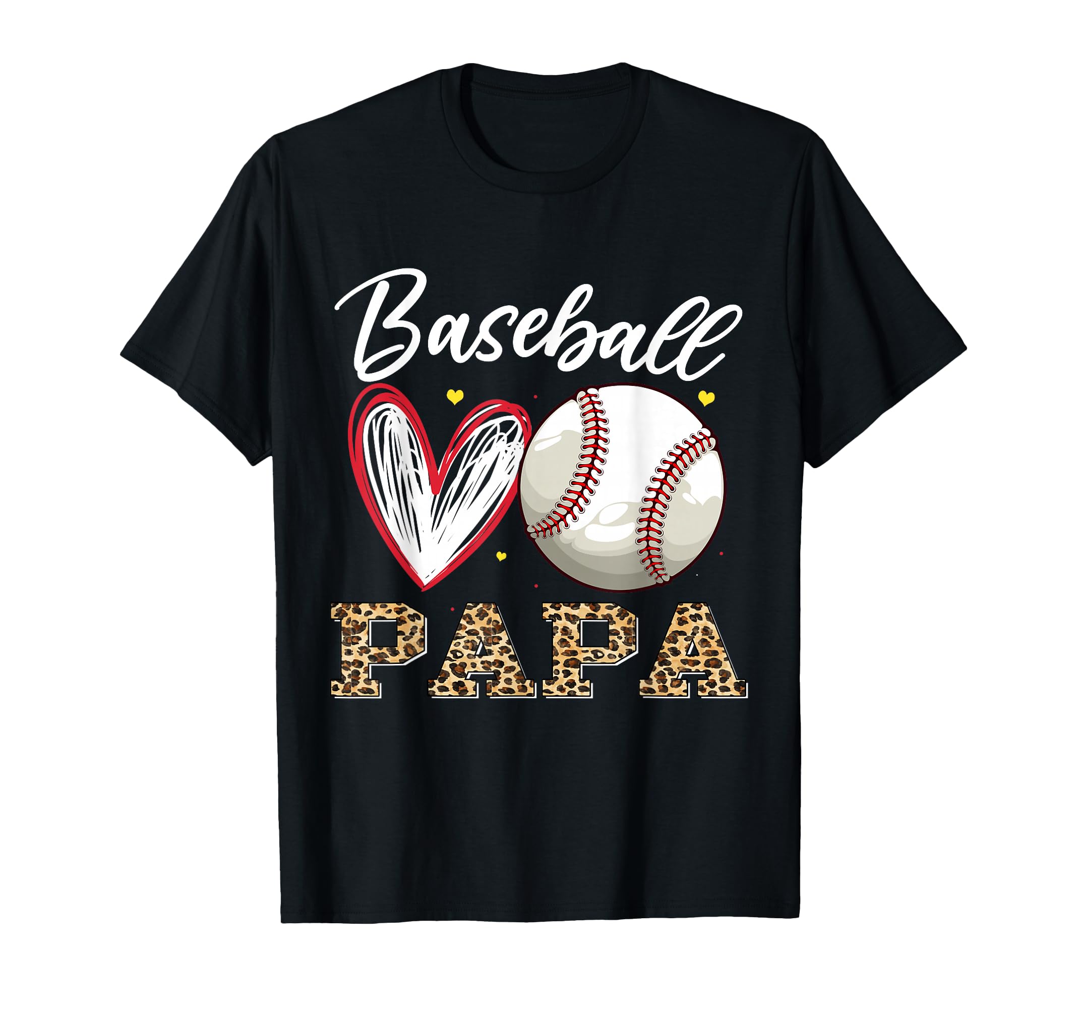 Baseball Papa Leopard Family Matching T-Shirt - Novelty Apparel for Adults - T-Shirt, Sweatshirt, Hoodie