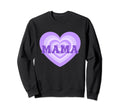Aesthetic Purple Heart Mama Sweatshirt - Streetwear Style for Adults - T-Shirt, Sweatshirt, Hoodie