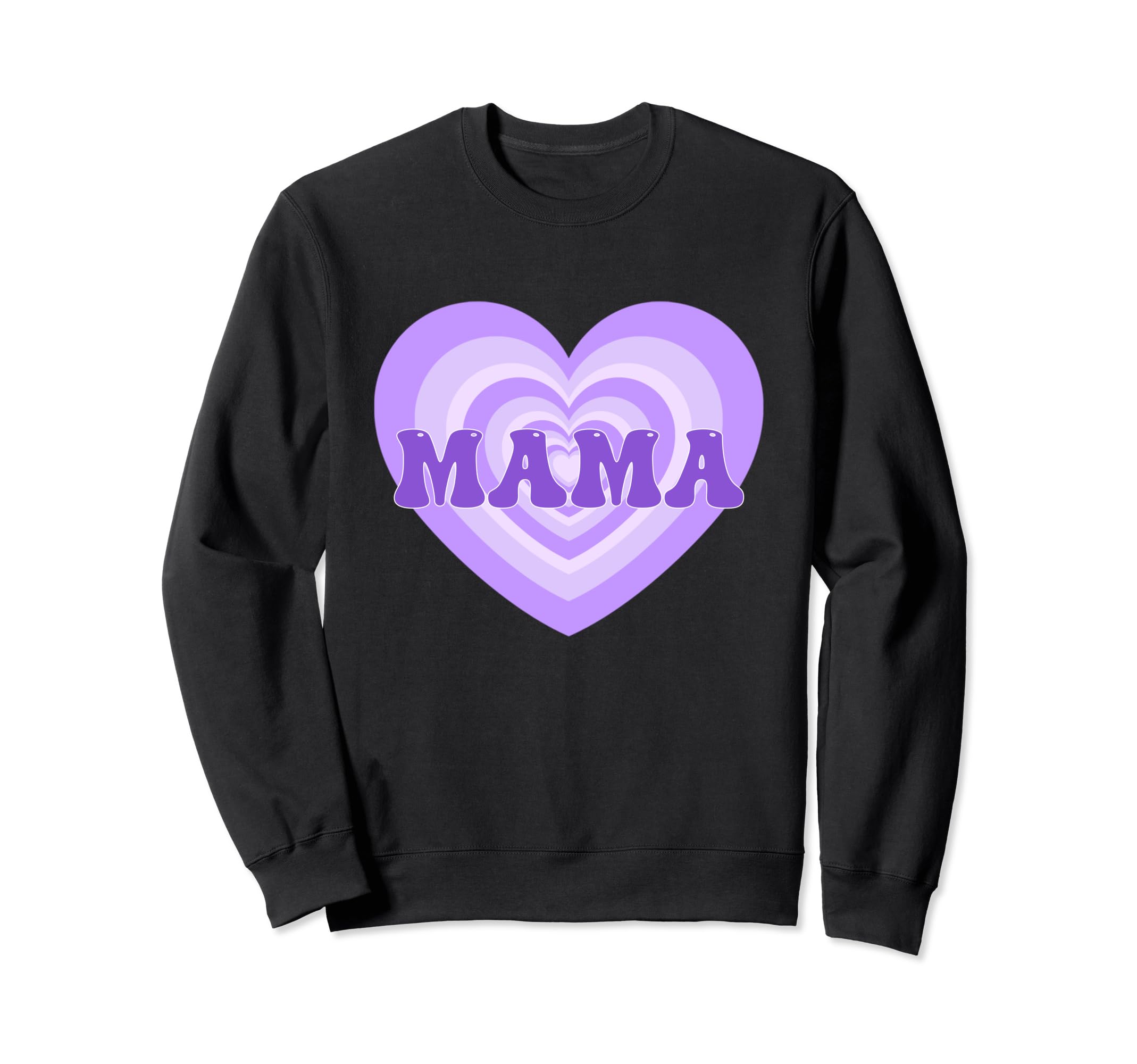Aesthetic Purple Heart Mama Sweatshirt - Streetwear Style for Adults - T-Shirt, Sweatshirt, Hoodie