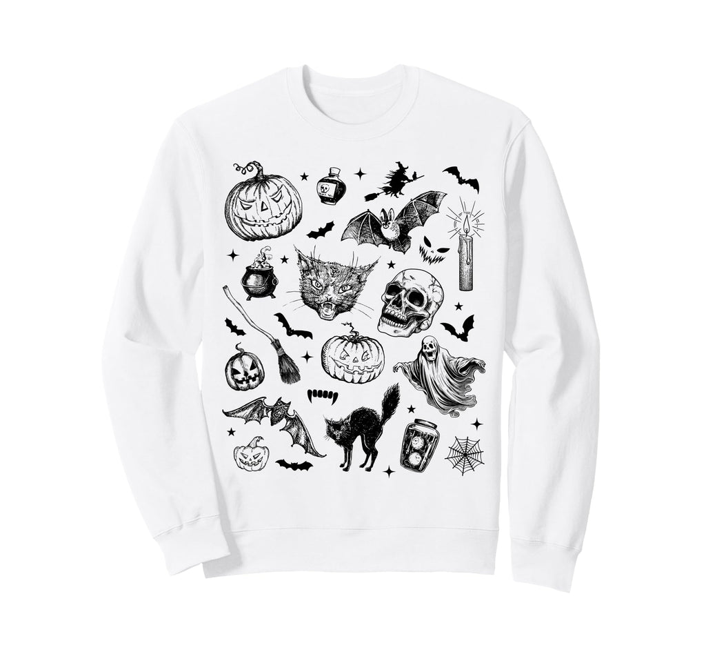 Halloween 90S Tattoo Aesthetic Sweatshirt - Minimalist Print Men Women - T-Shirt, Sweatshirt, Hoodie