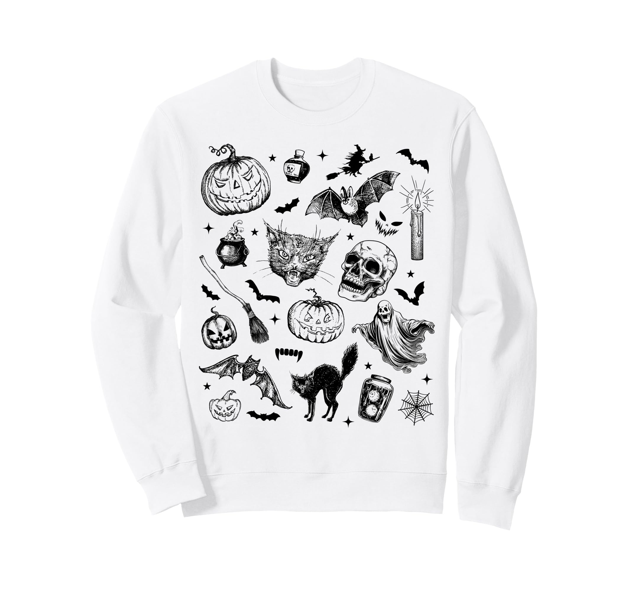 Halloween 90S Tattoo Aesthetic Sweatshirt - Minimalist Print Men Women - T-Shirt, Sweatshirt, Hoodie