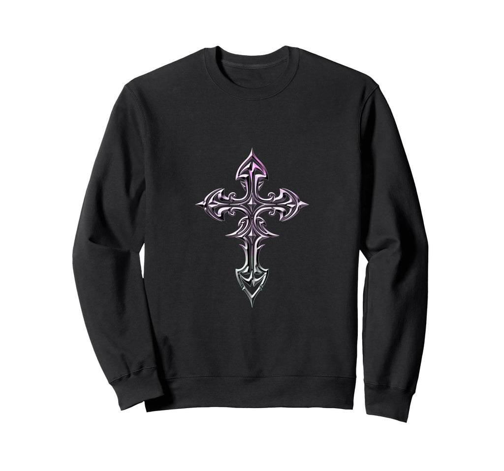Emo Goth Cross Minimal Gothic Symbol Alt Sweatshirt - Graphic Print Unisex - T-Shirt, Sweatshirt, Hoodie