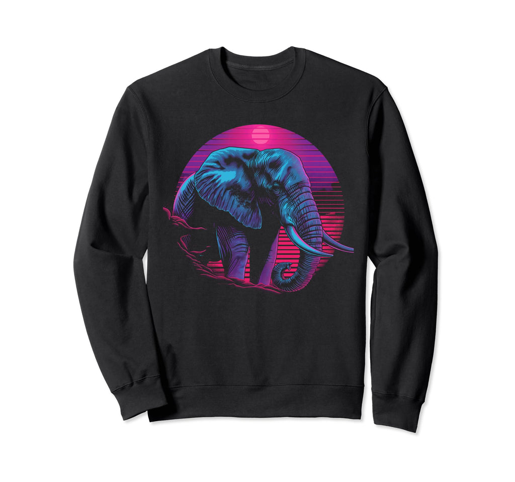 Elephant Vaporwave Aesthetic Sweatshirt - Minimalist Print Men Women - T-Shirt, Sweatshirt, Hoodie