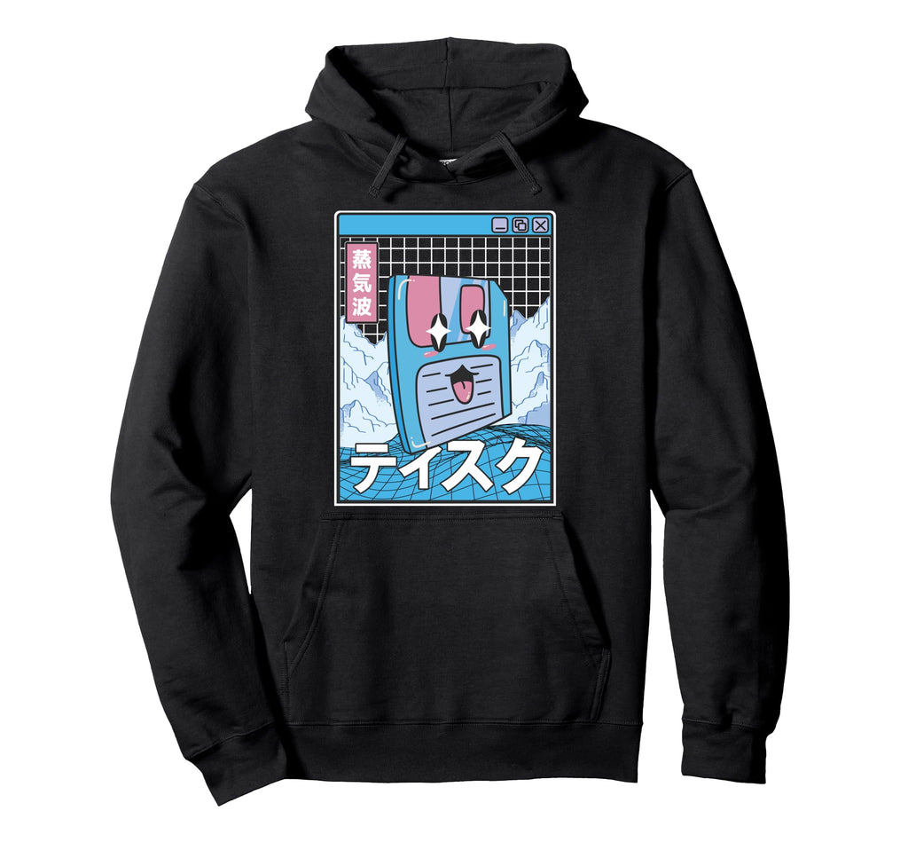 Floppy Disk Kawaii Grid Vaporwave Hoodie - Fun Novelty Design Men Women - T-Shirt, Sweatshirt, Hoodie