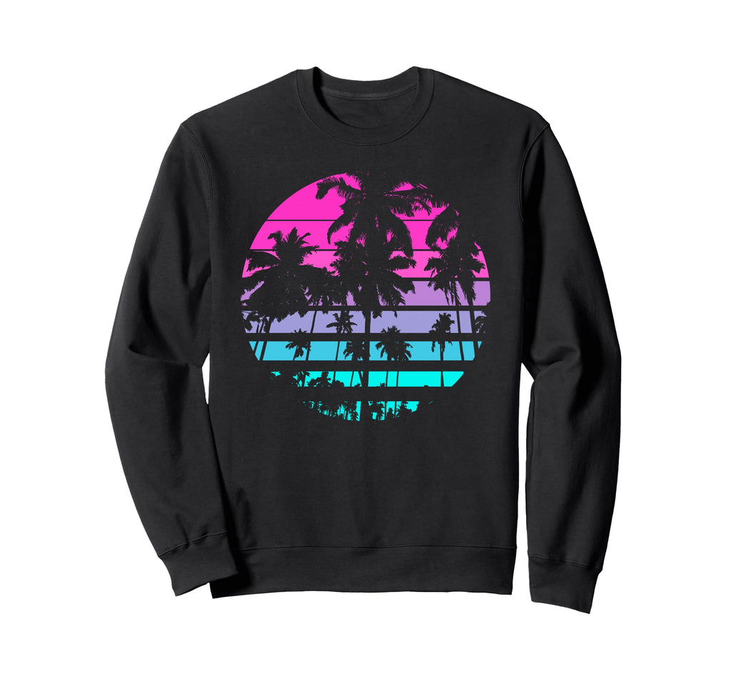 Eighties 80S 90S Beach Palm Trees Sweatshirt - Novelty Apparel Unisex - T-Shirt, Sweatshirt, Hoodie