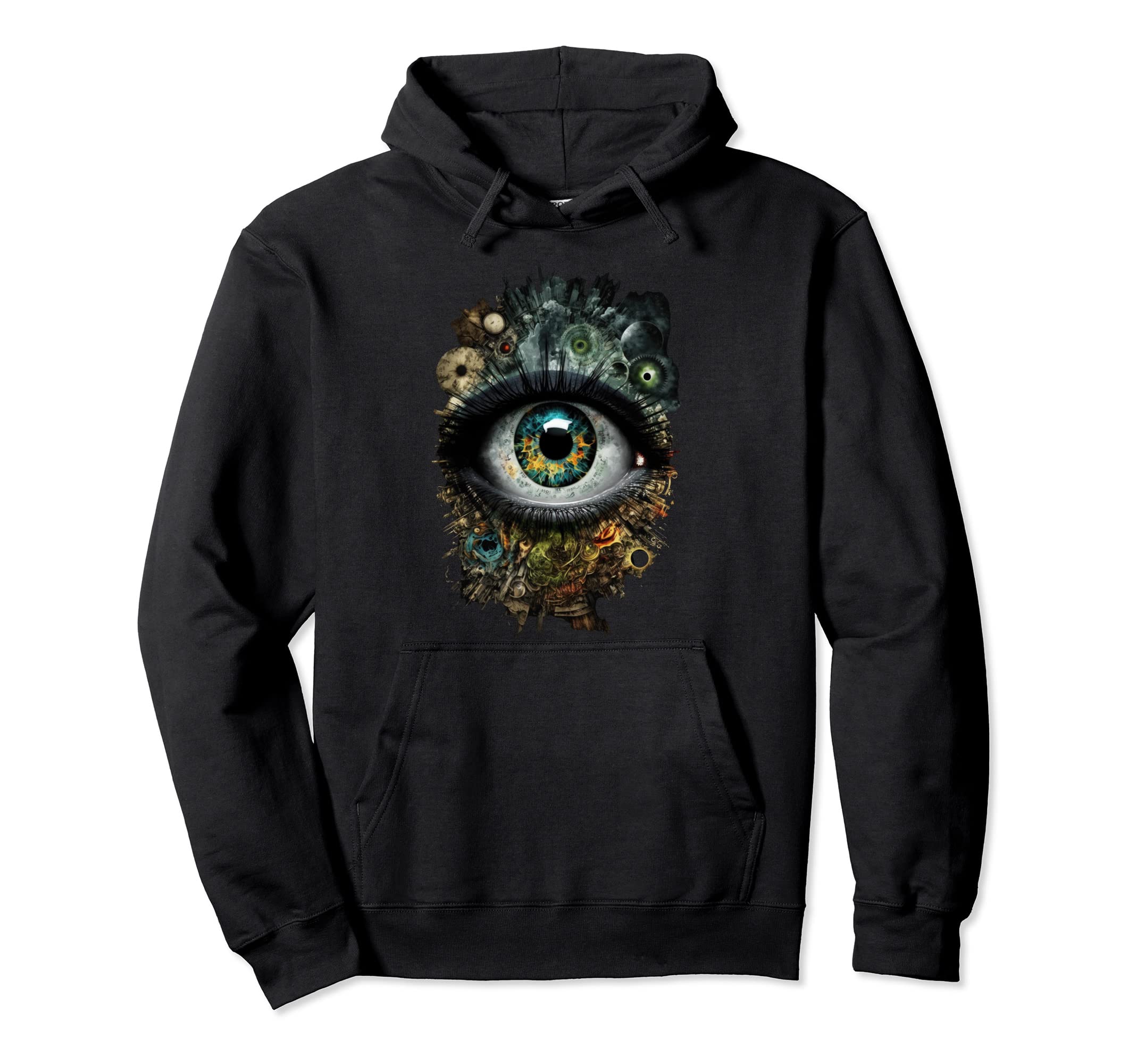 Weirdcore Eyes Indie Aesthetic Trippy Hoodie - Graphic Print for Adults - T-Shirt, Sweatshirt, Hoodie