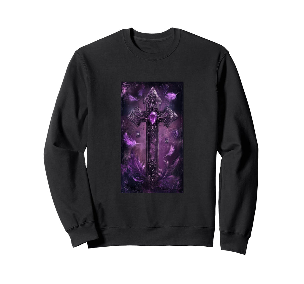 Gothic Cross Grunge Aesthetic Y2K Sweatshirt - Fun Novelty Design Unisex - T-Shirt, Sweatshirt, Hoodie