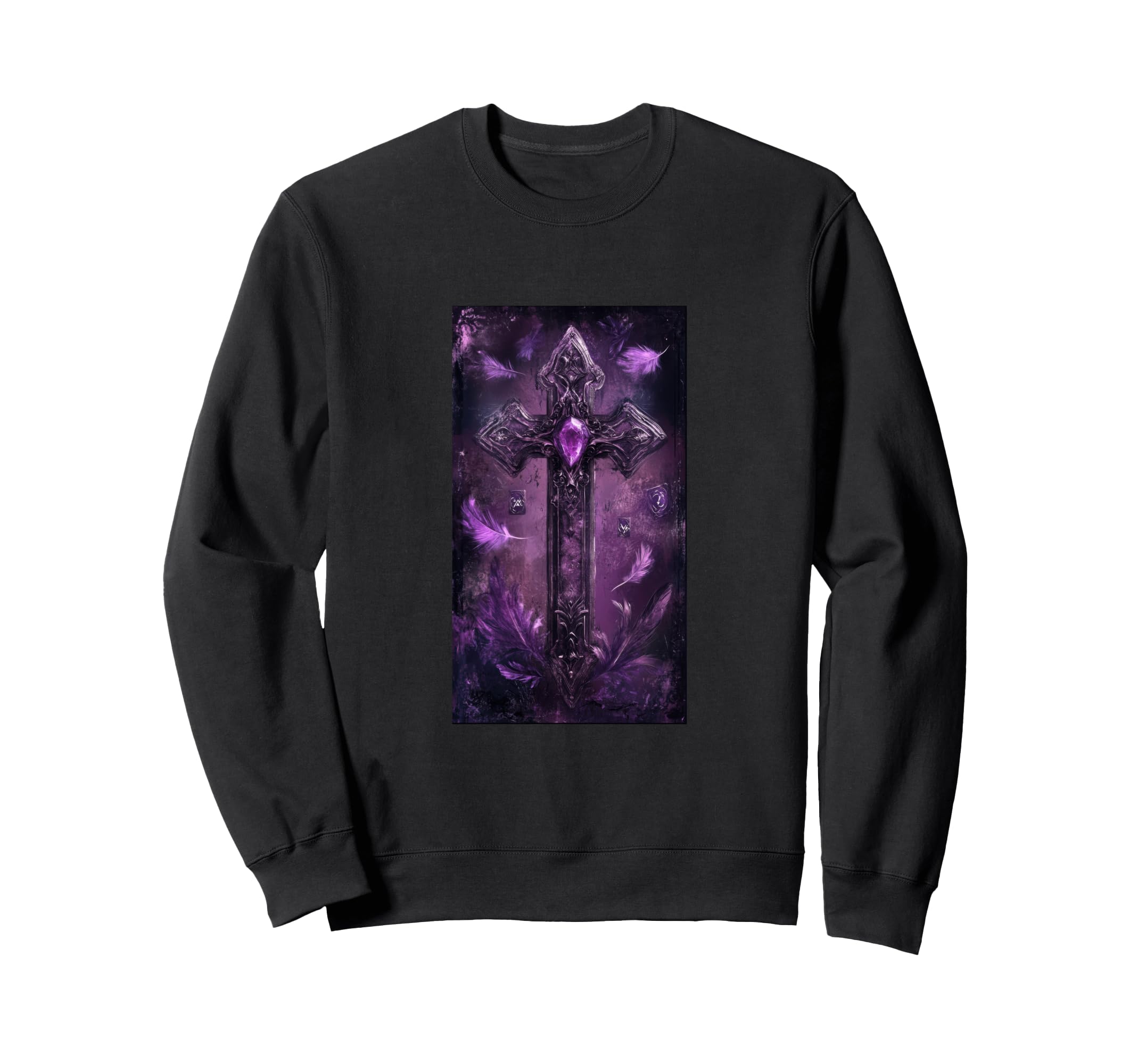 Gothic Cross Grunge Aesthetic Y2K Sweatshirt - Fun Novelty Design Unisex - T-Shirt, Sweatshirt, Hoodie