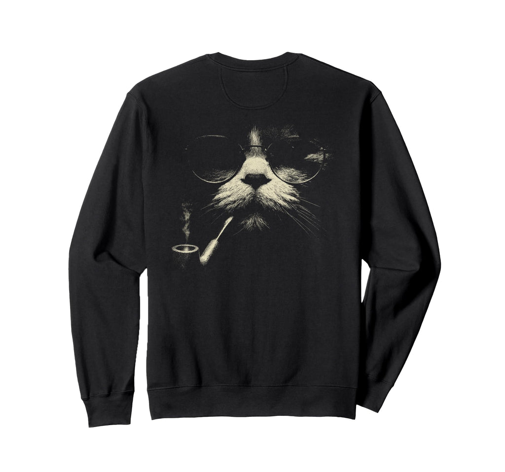 Tabby Cat Smoking Cigarette Grunge Sweatshirt - Trendy Graphic for Adults - T-Shirt, Sweatshirt, Hoodie