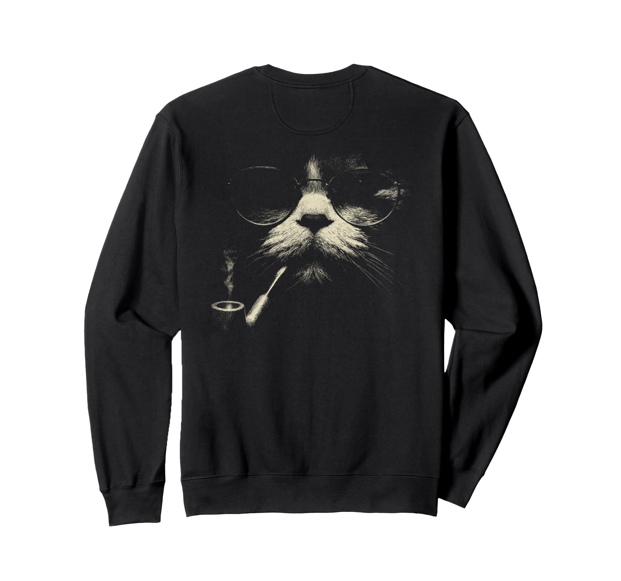 Tabby Cat Smoking Cigarette Grunge Sweatshirt - Trendy Graphic for Adults - T-Shirt, Sweatshirt, Hoodie