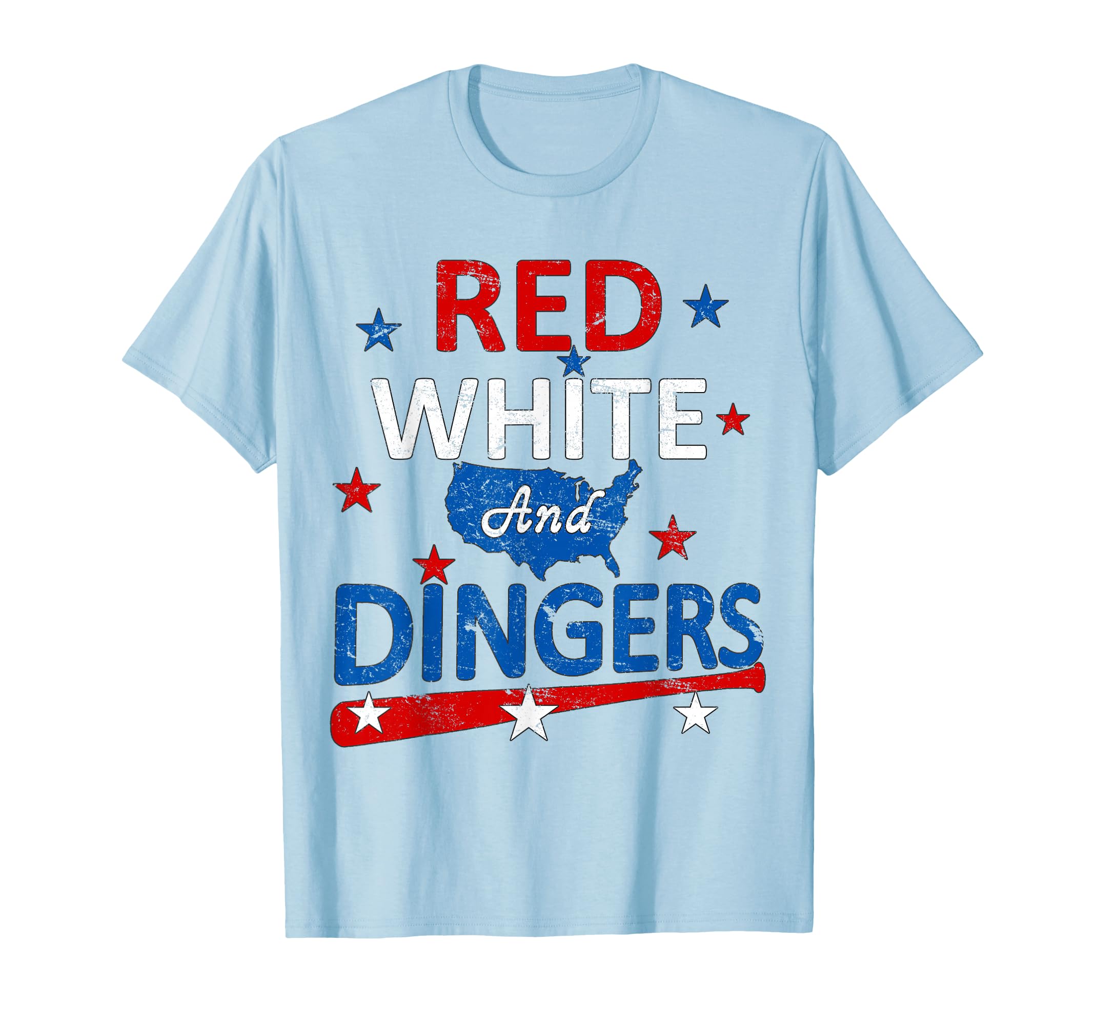 Red White And Dingers American Flag T-Shirt - Minimalist Print Unisex - T-Shirt, Sweatshirt, Hoodie