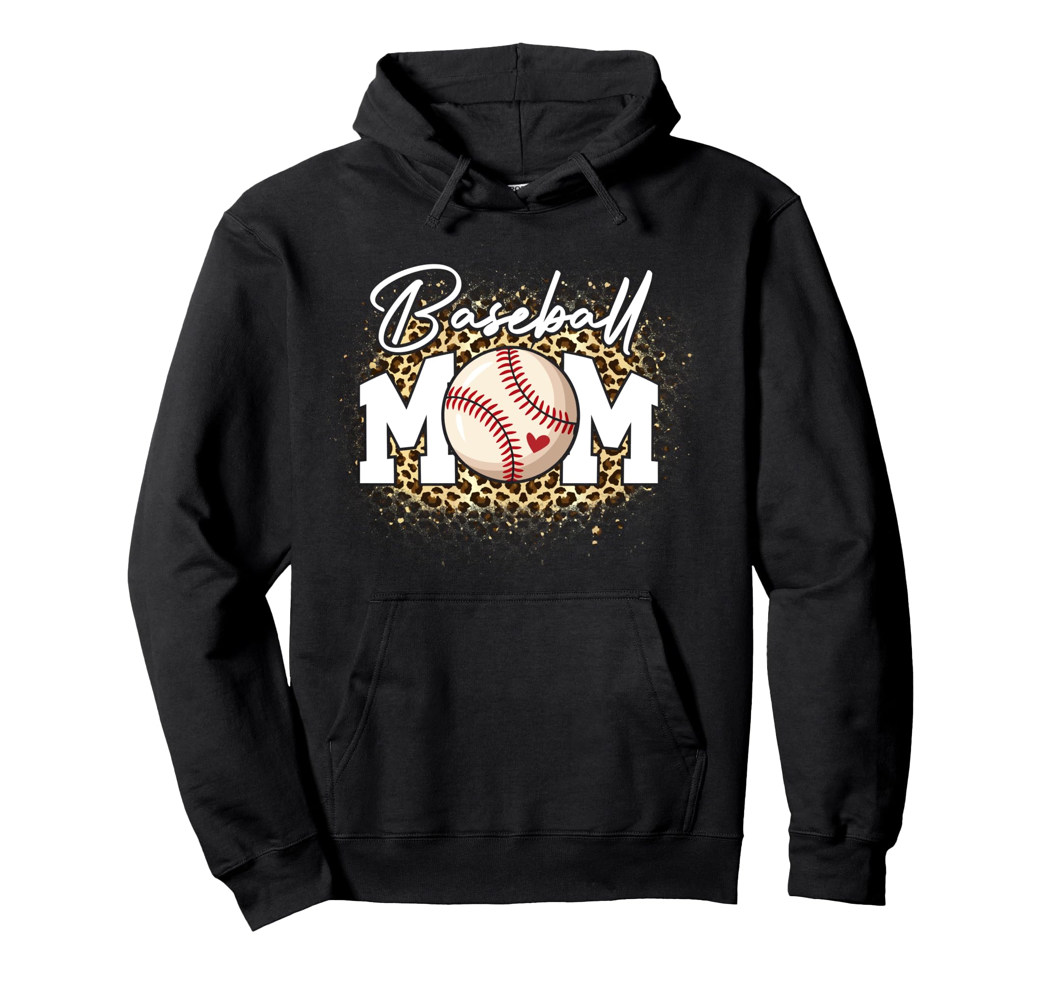 Bleached Baseball Mom Leopard Baseball Hoodie - Trendy Graphic for Adults - T-Shirt, Sweatshirt, Hoodie
