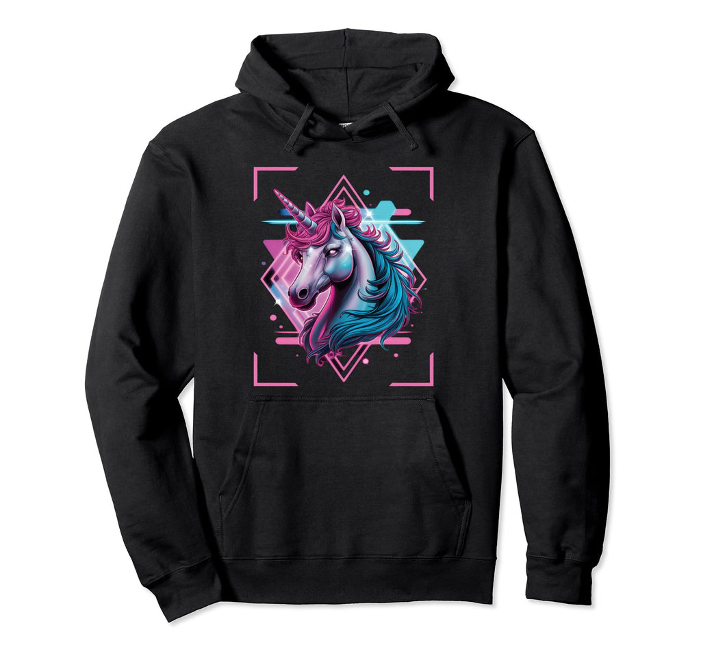 Retrowave Unicorn Aesthetic Vaporwave Hoodie - Unique Graphic for Adults - T-Shirt, Sweatshirt, Hoodie