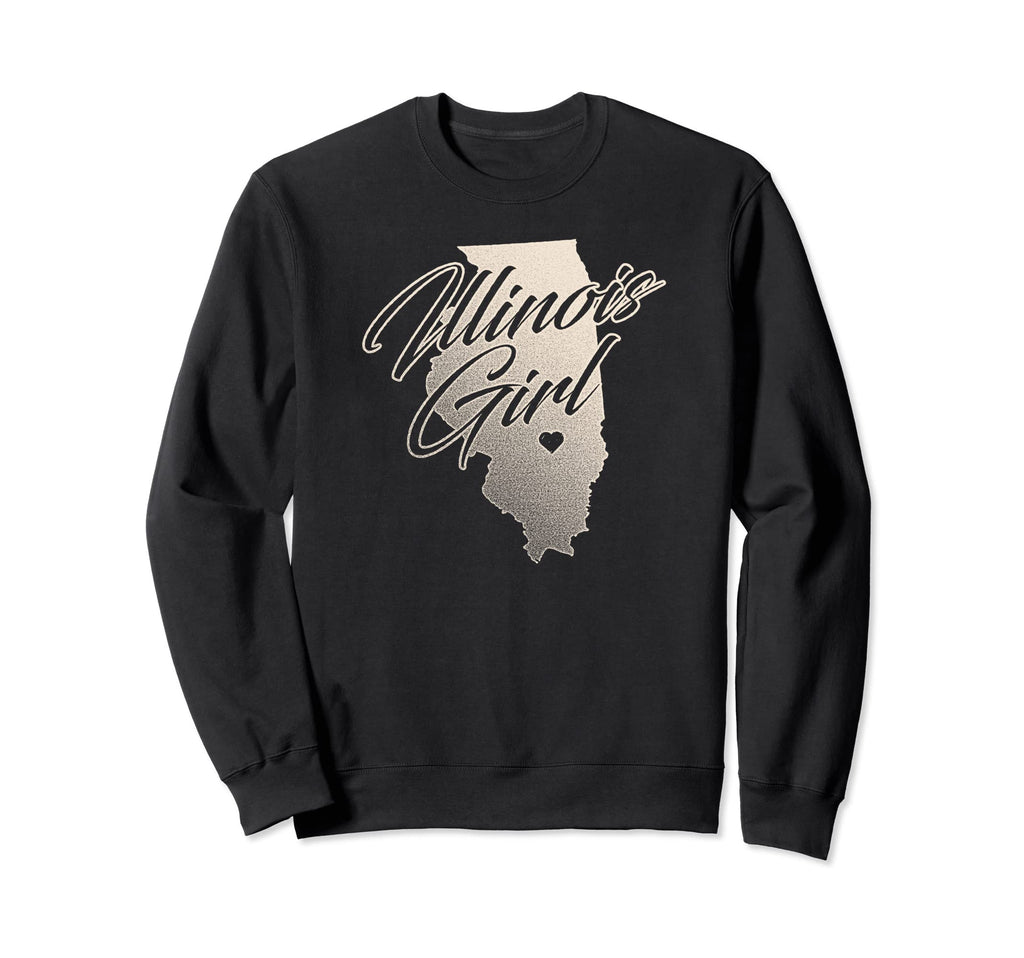 Illinois Distressed State Outline Sweatshirt - Streetwear Style for Adults - T-Shirt, Sweatshirt, Hoodie