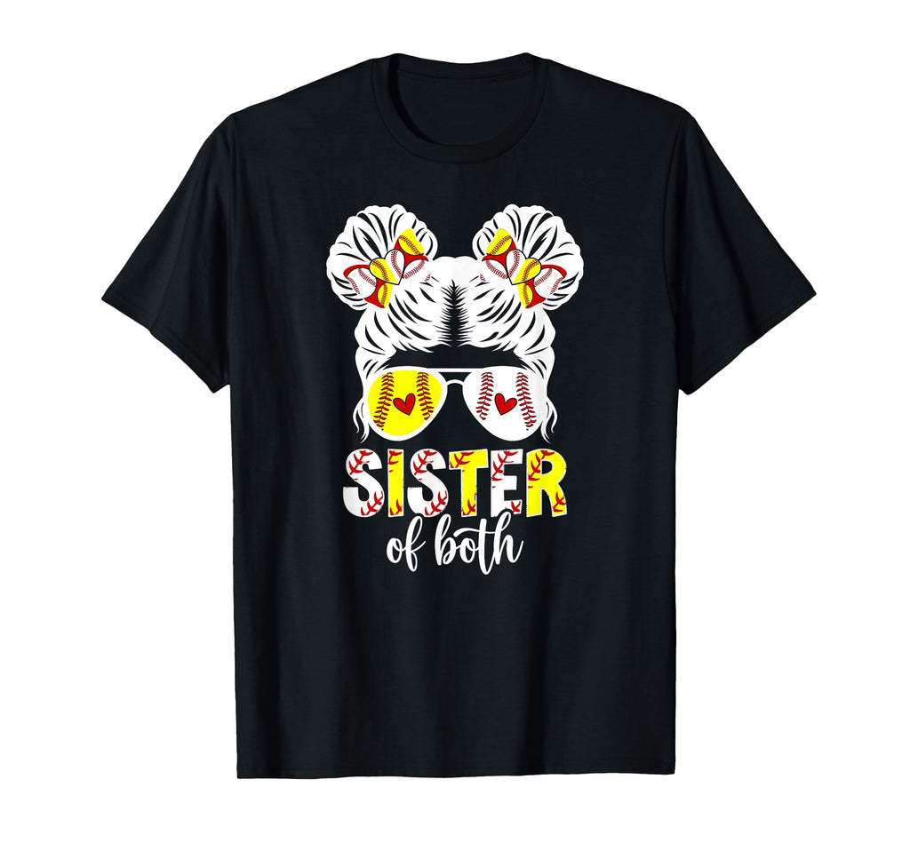Sister Both Messy Bun Baseball T-Shirt - Unique Graphic for Adults - T-Shirt, Sweatshirt, Hoodie