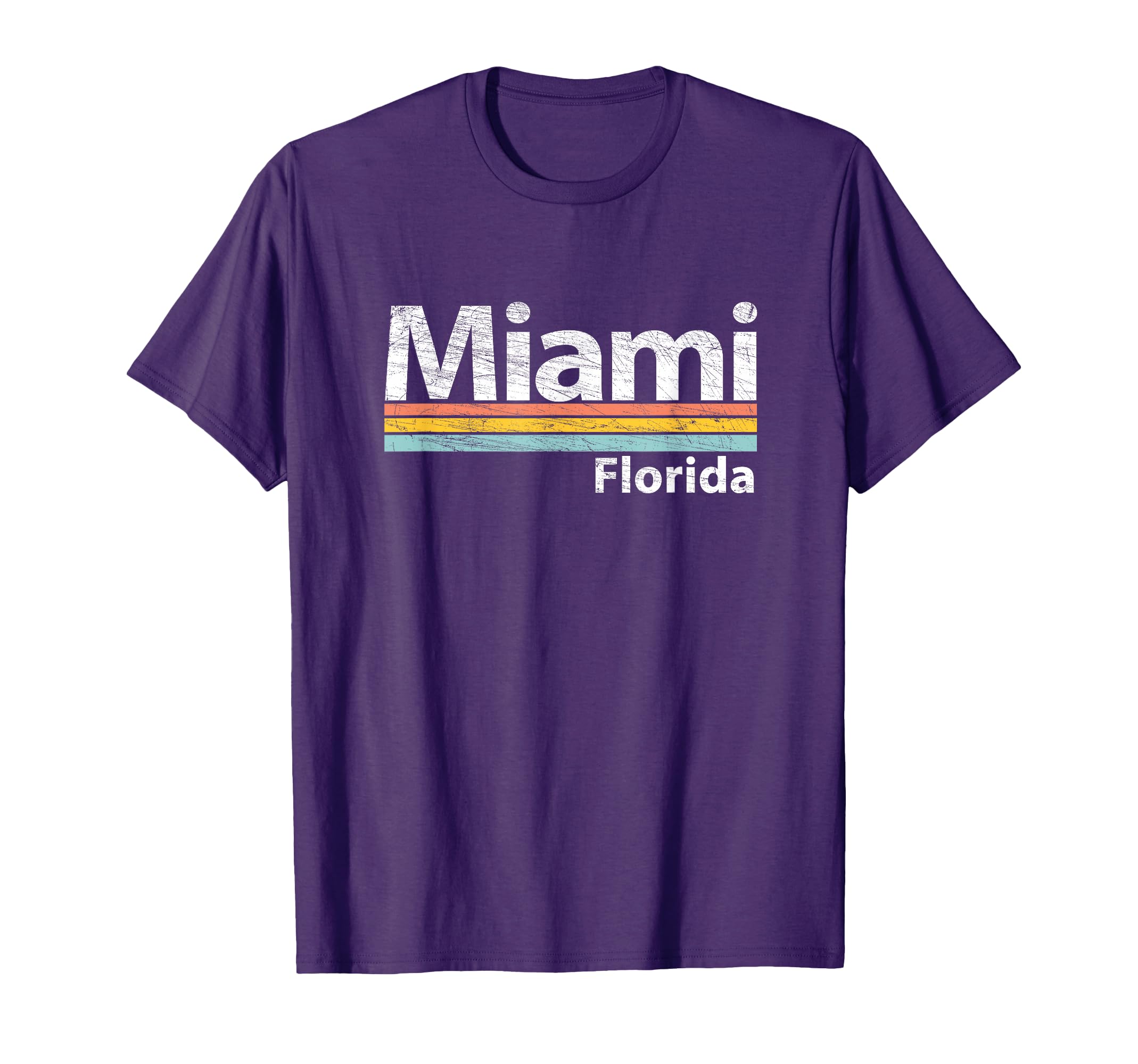 Miami Florida Worn Stripes T-Shirt - Aesthetic Graphic Unisex - T-Shirt, Sweatshirt, Hoodie
