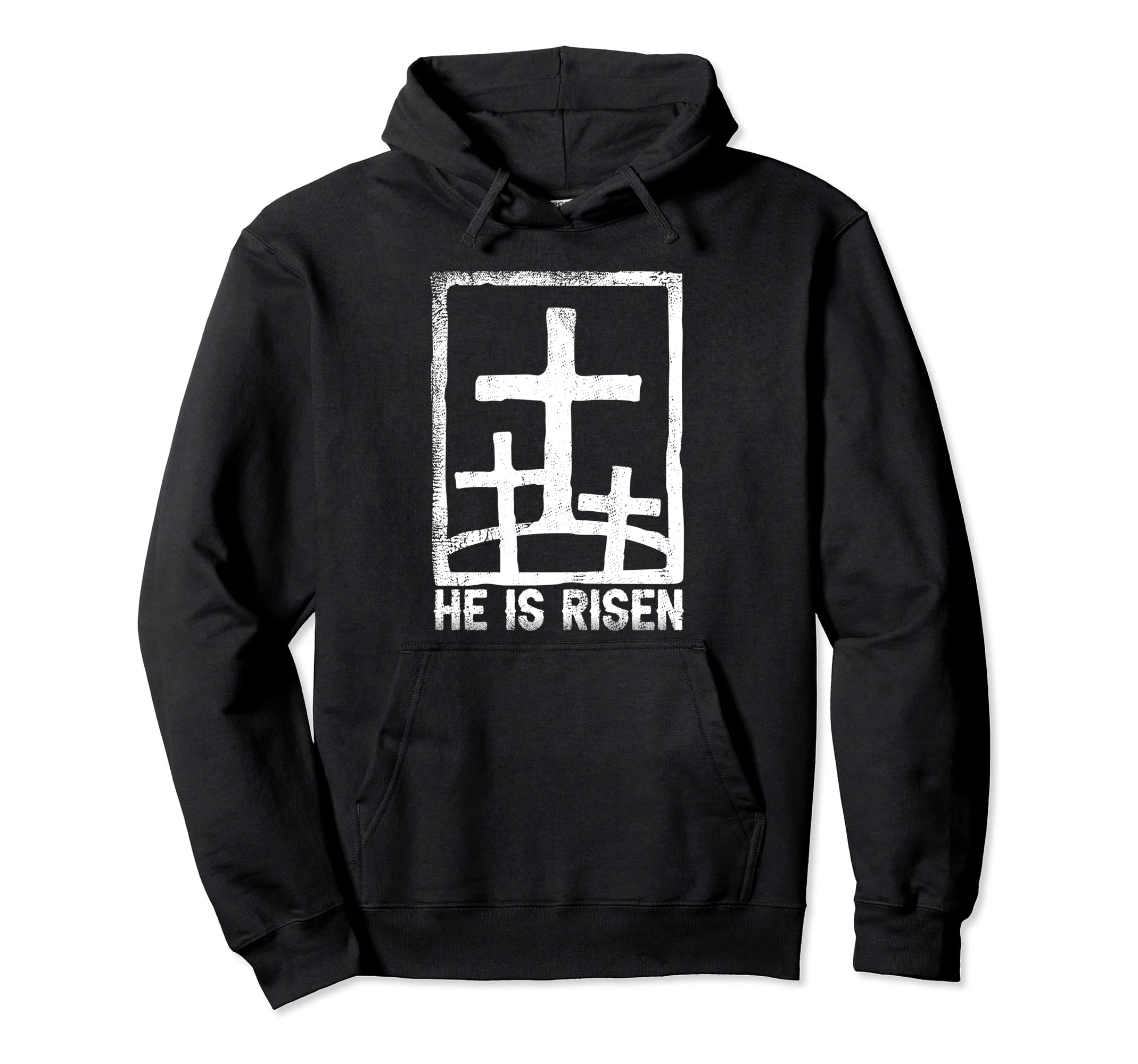 He Is Risen Easter Day Distressed Hoodie - Novelty Apparel Men Women - T-Shirt, Sweatshirt, Hoodie