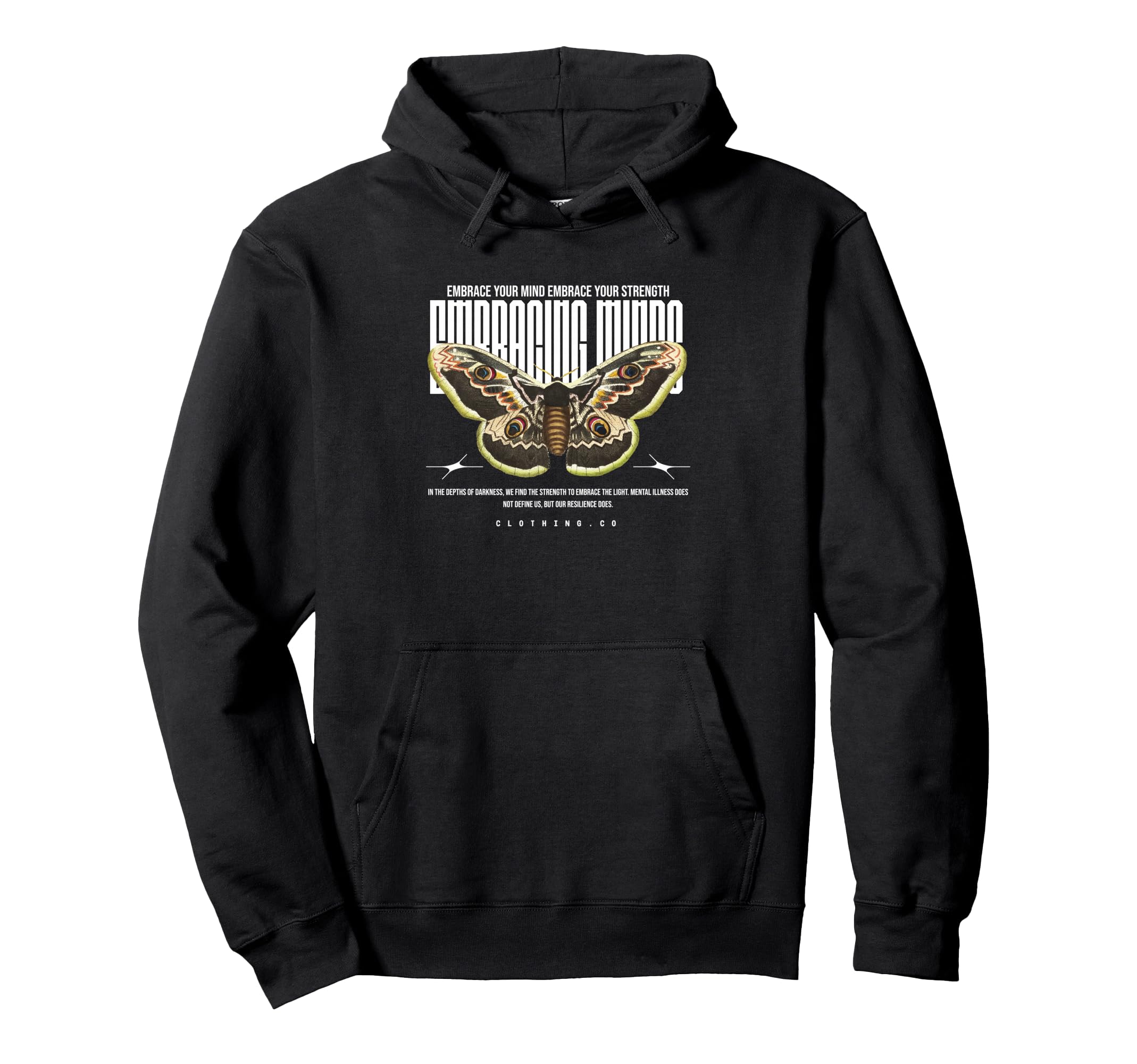Butterfly Embracing Wings Y2K Grunge Hoodie - Streetwear Style Men Women - T-Shirt, Sweatshirt, Hoodie