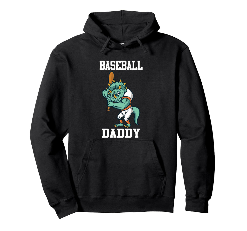 Baseball Dad Dinosaur Triceratops Fathers Hoodie - Trendy Graphic Unisex - T-Shirt, Sweatshirt, Hoodie